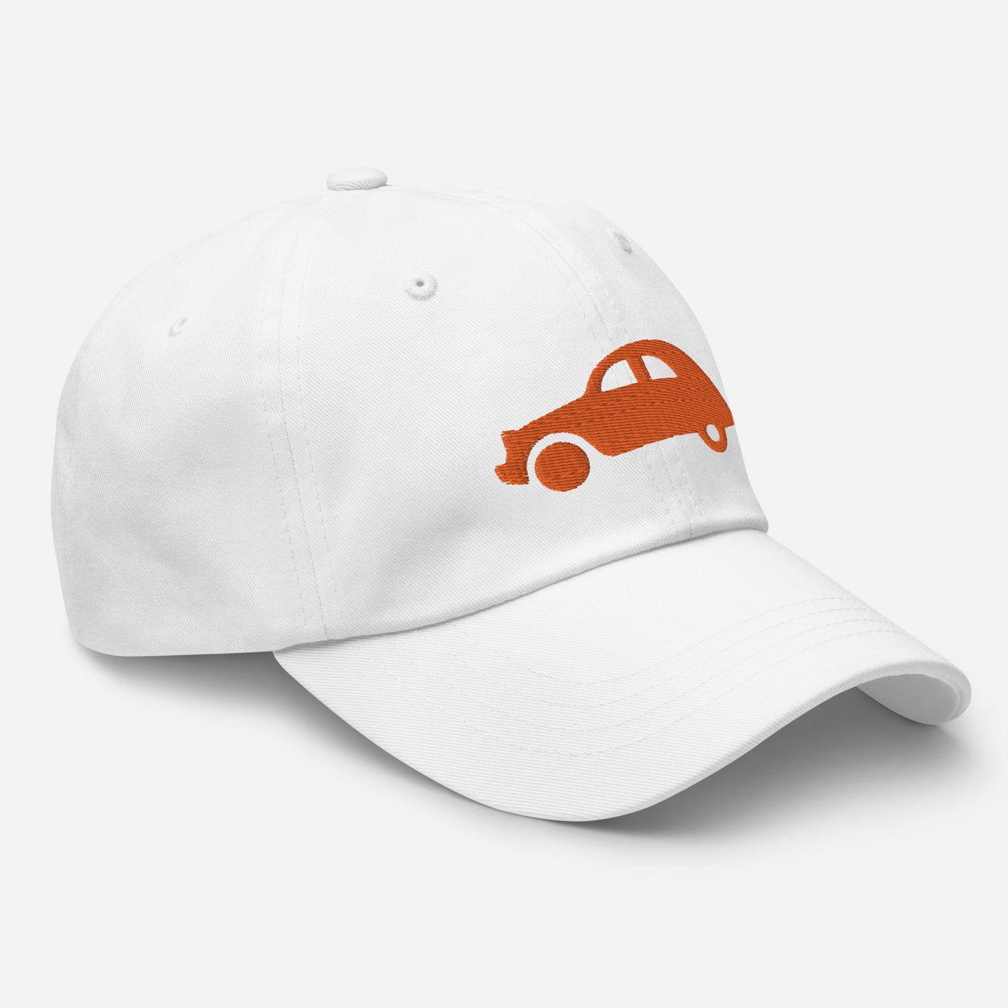 Orange embroidered cap (front and back) Citroën 2CV - Black, Navy, Beige or White