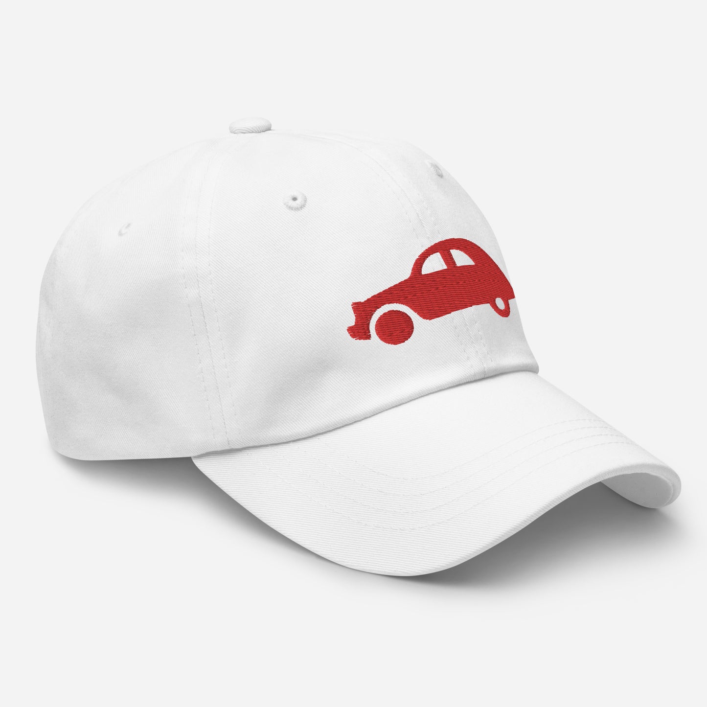 Red embroidered cap (front and back) Citroën 2CV - Black, Red or White
