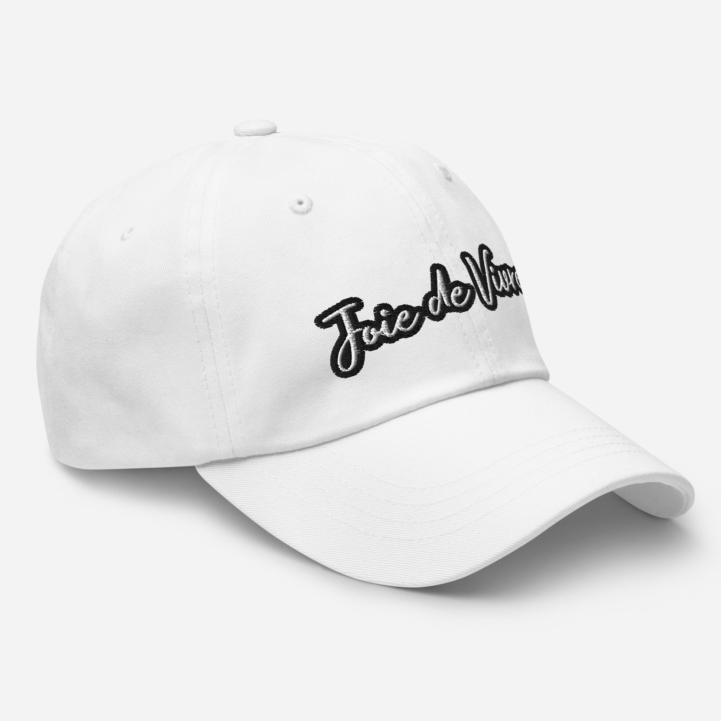Joie de Vivre Embroidered Cap available in Black, Navy, Red, Grey, Khaki or White