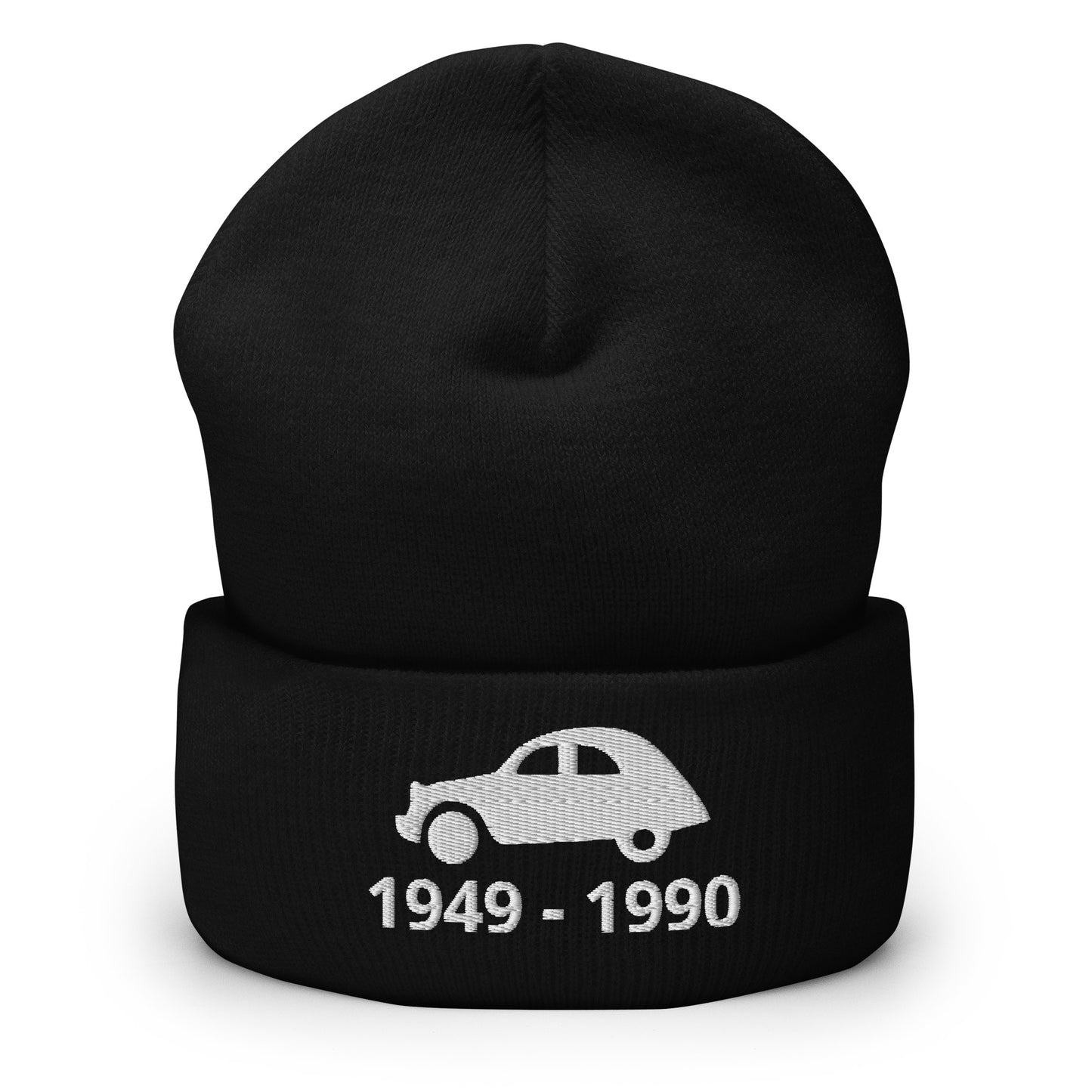 Production period 1949-1990 Citroën 2cv Beanie with folded brim available in Black, Anthracite and Grey