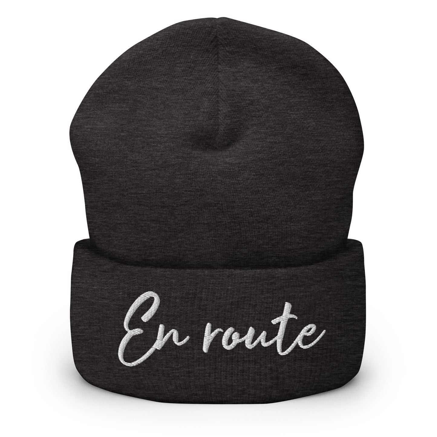 Bonnet En route brodé avec bord retourné disponible en Noir, Marine, Anthracite, Bleu, Rouge, Vert ou Gris