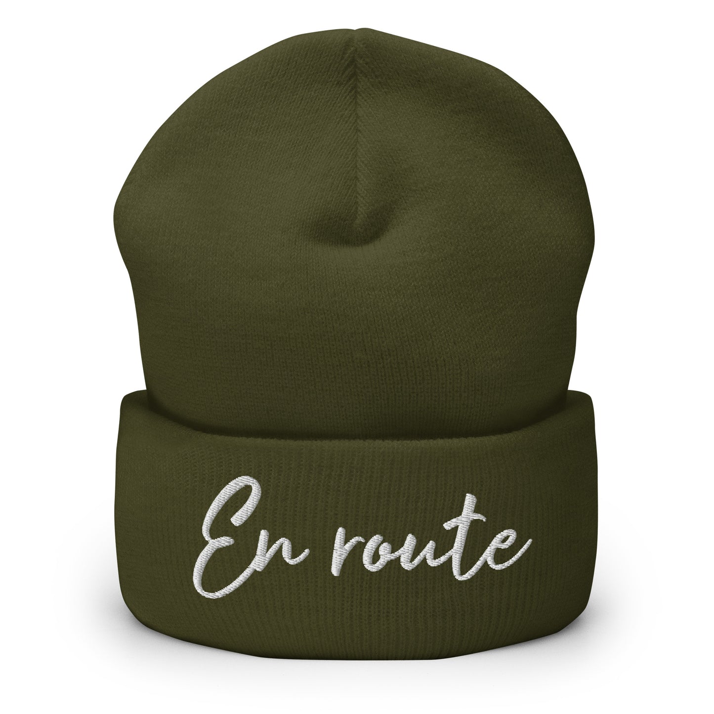 Bonnet En route brodé avec bord retourné disponible en Noir, Marine, Anthracite, Bleu, Rouge, Vert ou Gris