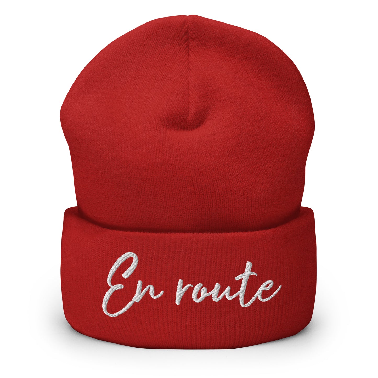 Bonnet En route brodé avec bord retourné disponible en Noir, Marine, Anthracite, Bleu, Rouge, Vert ou Gris