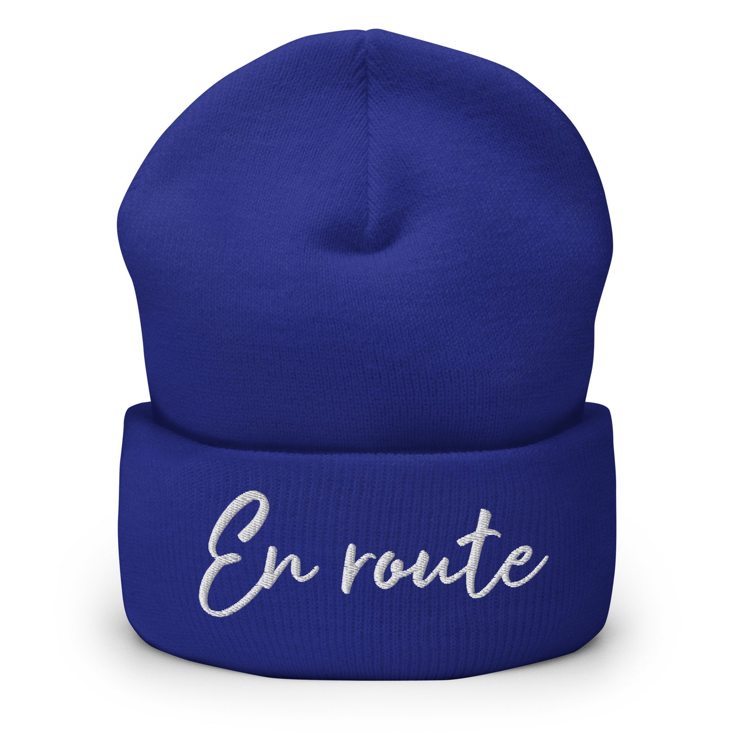 Bonnet En route brodé avec bord retourné disponible en Noir, Marine, Anthracite, Bleu, Rouge, Vert ou Gris