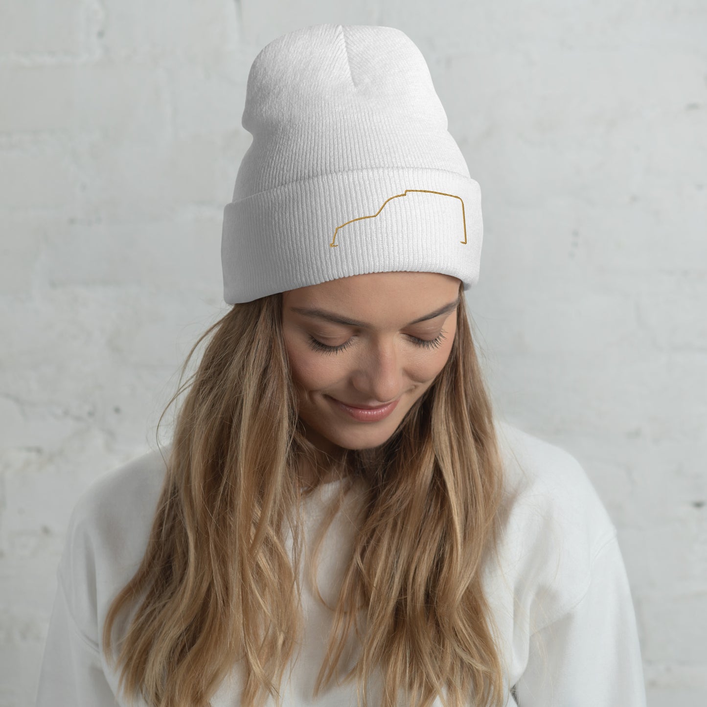 Silhouette Collection – Citroën Fourgonnette Line Art Beanie | Minimalist & Timeless