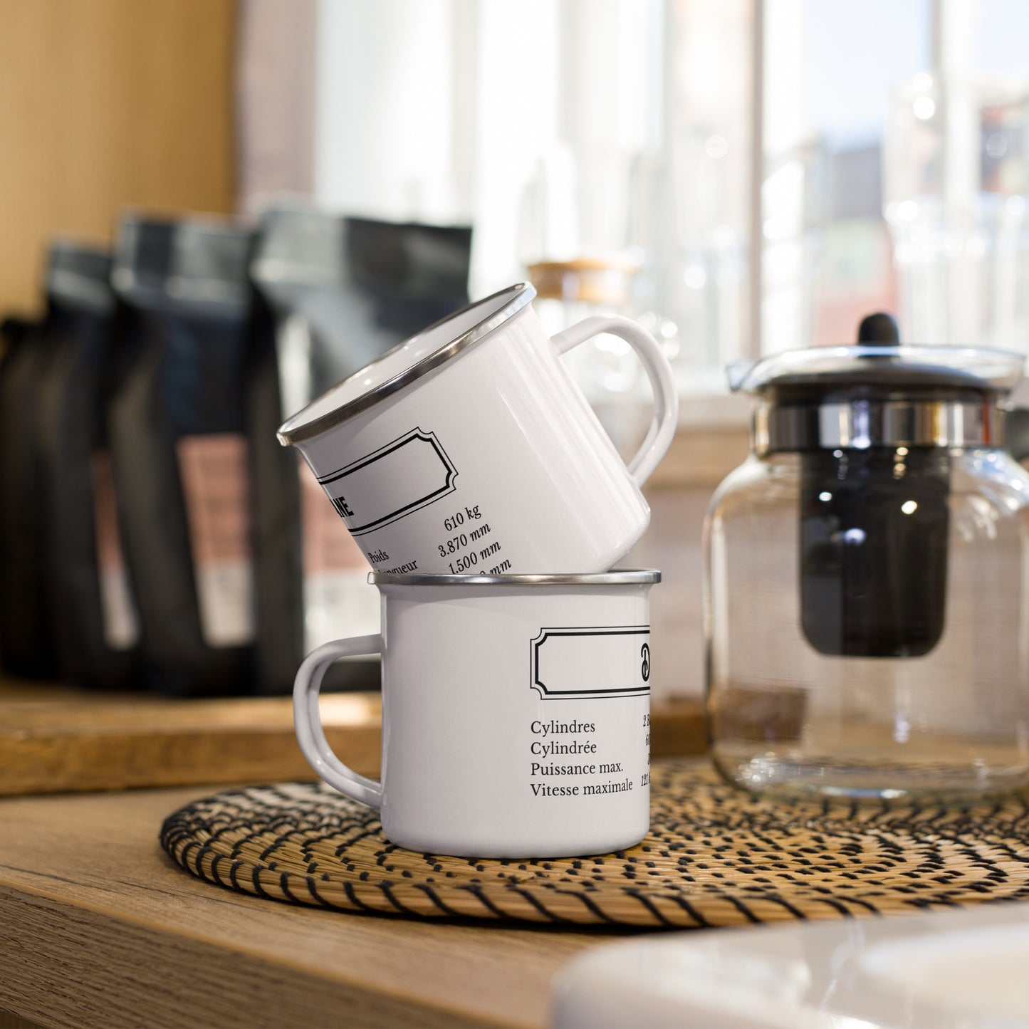 Vintage Enamel Camping Mug – Citroën Dyane Edition 🚙🌿