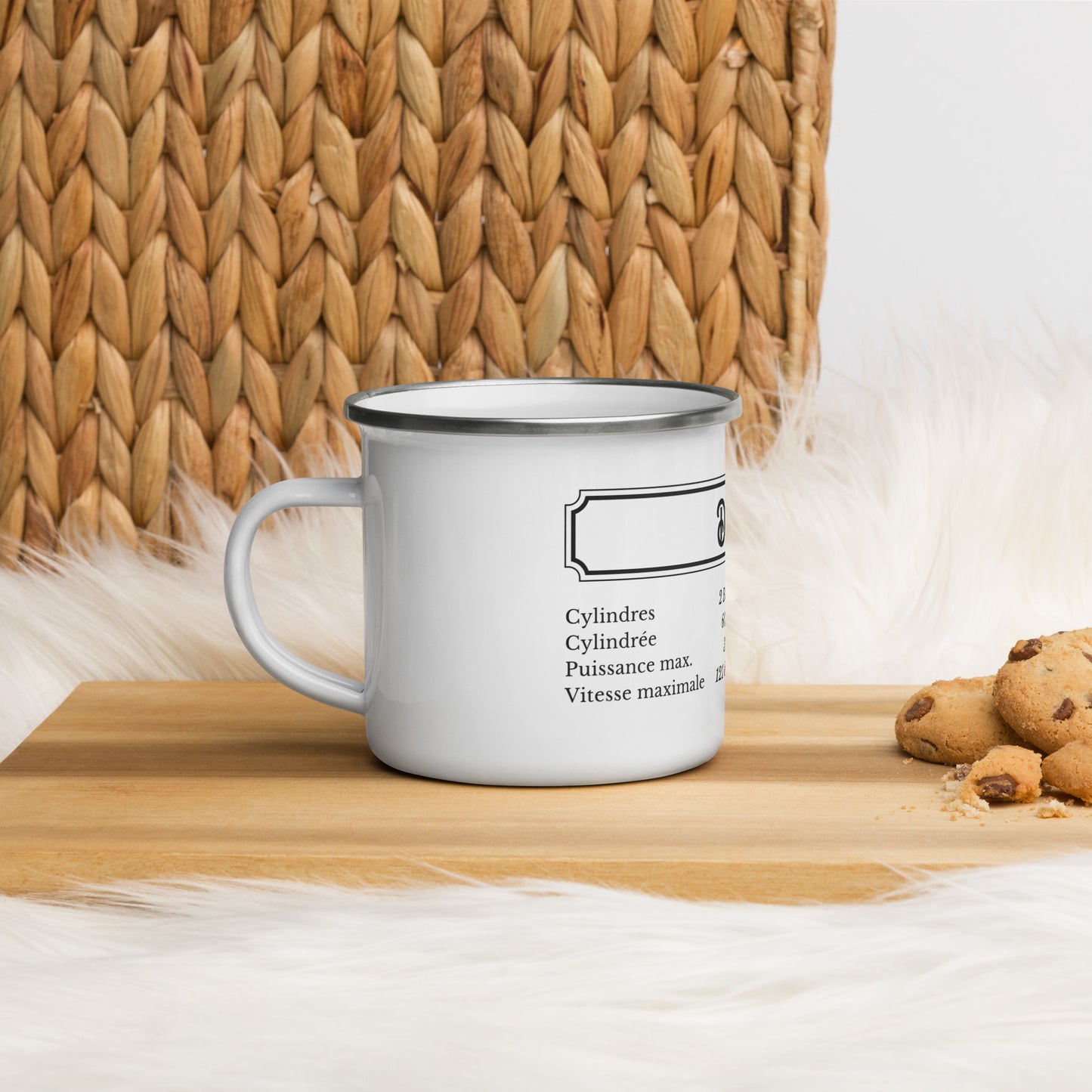 Vintage Enamel Camping Mug – Citroën Dyane Edition 🚙🌿