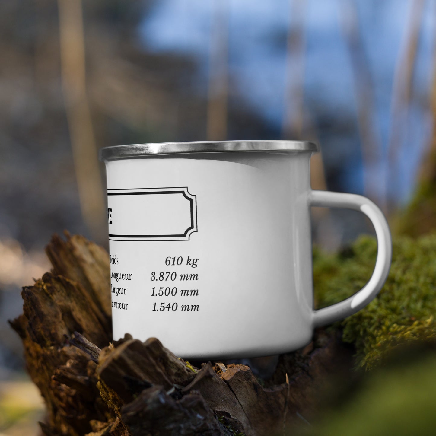 Vintage Enamel Camping Mug – Citroën Dyane Edition 🚙🌿