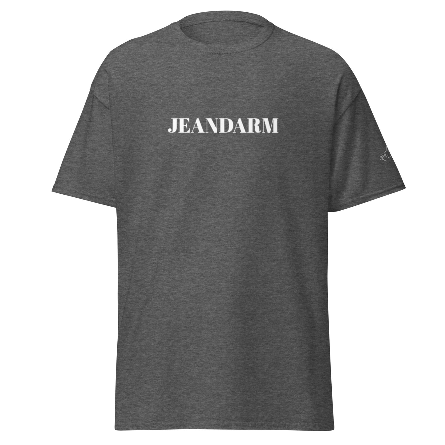 Jeandarm cotton T-shirt with logo on the sleeve - Black, Red, Blue or Gray