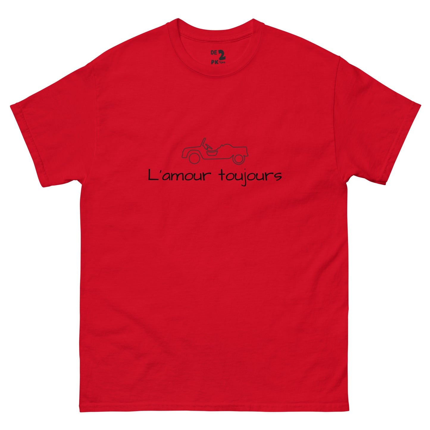 T-shirt Citroën Méhari L'amour Toujours - Red, Blue, Orange, Yellow, Sand or White