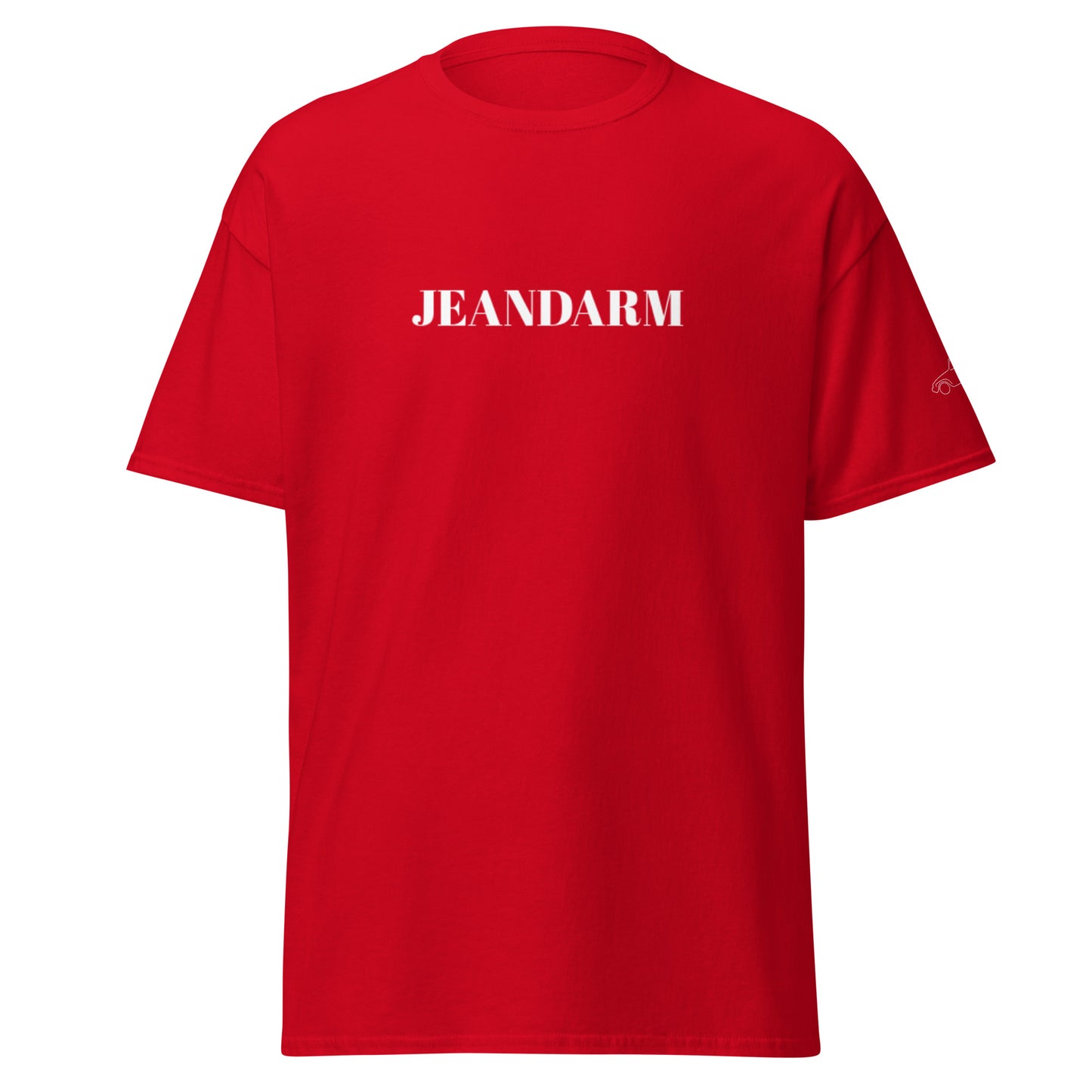 Jeandarm cotton T-shirt with logo on the sleeve - Black, Red, Blue or Gray
