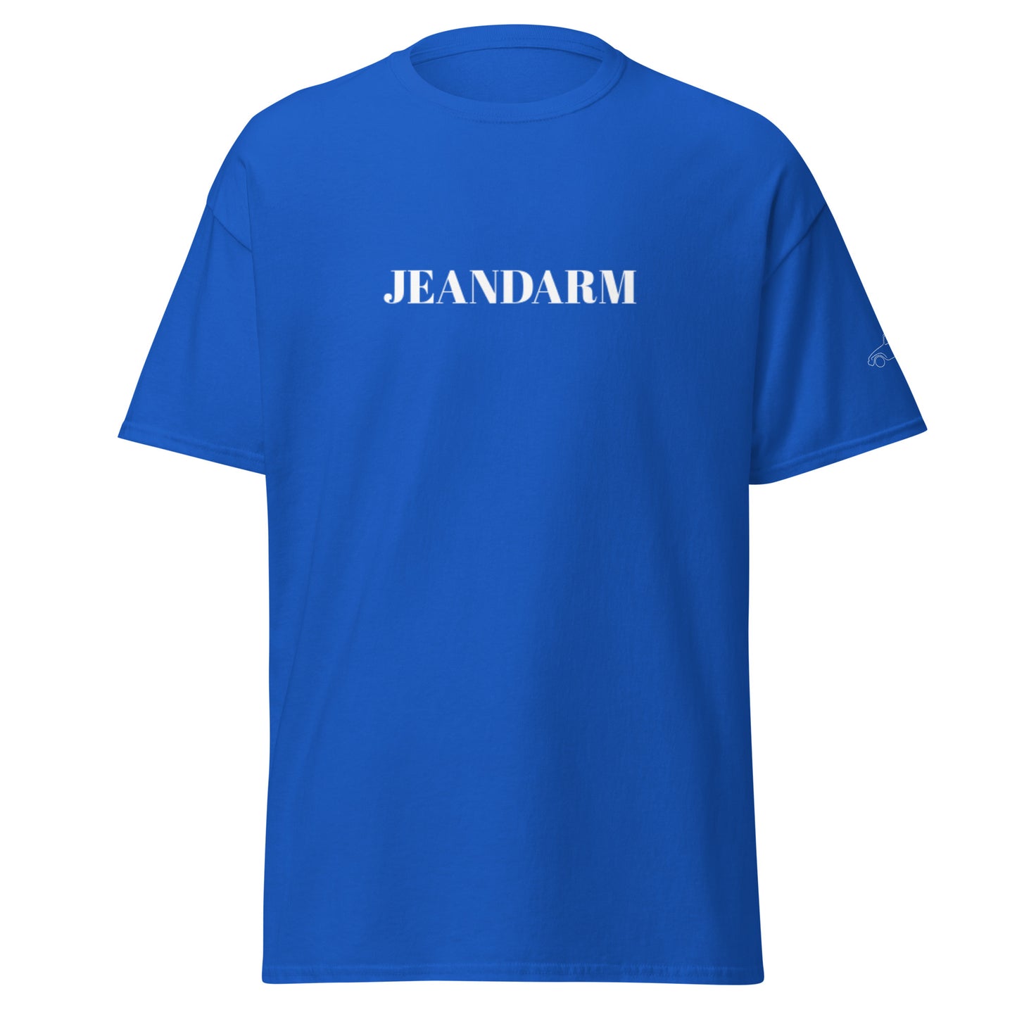 Jeandarm cotton T-shirt with logo on the sleeve - Black, Red, Blue or Gray