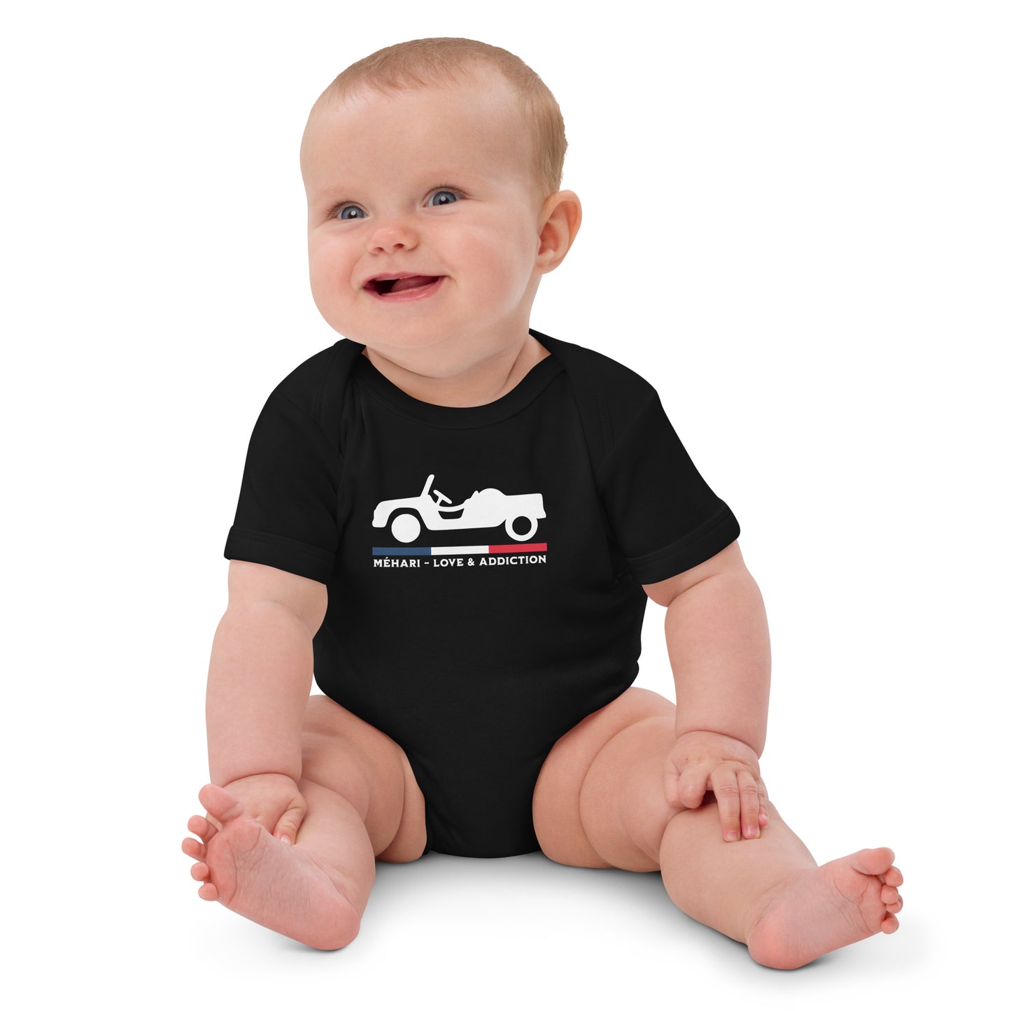 Barboteuse Bébé Bio – Citroën Méhari « Amour & Addiction »