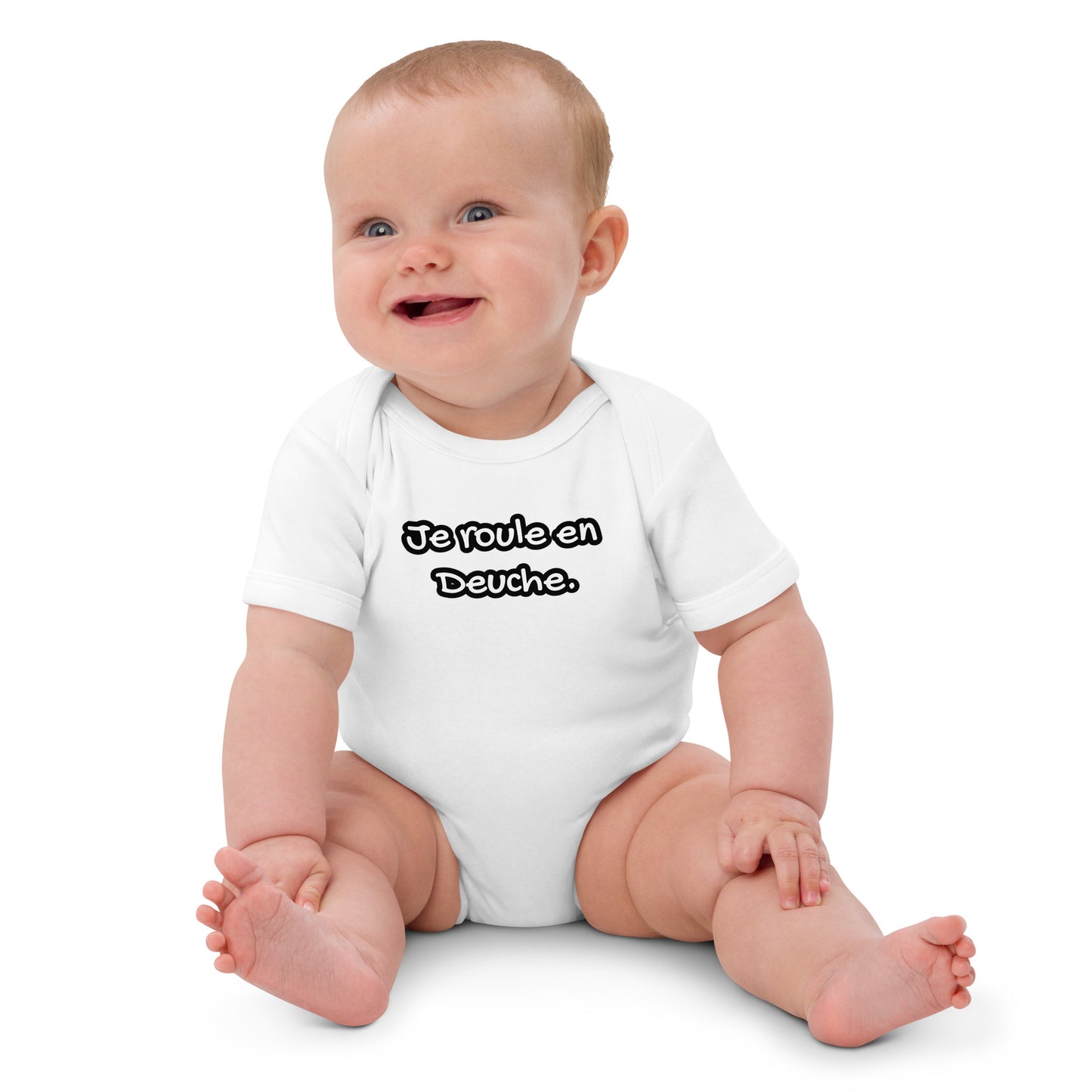 Barboteuse Bébé Bio – « Je roule en Deuche »