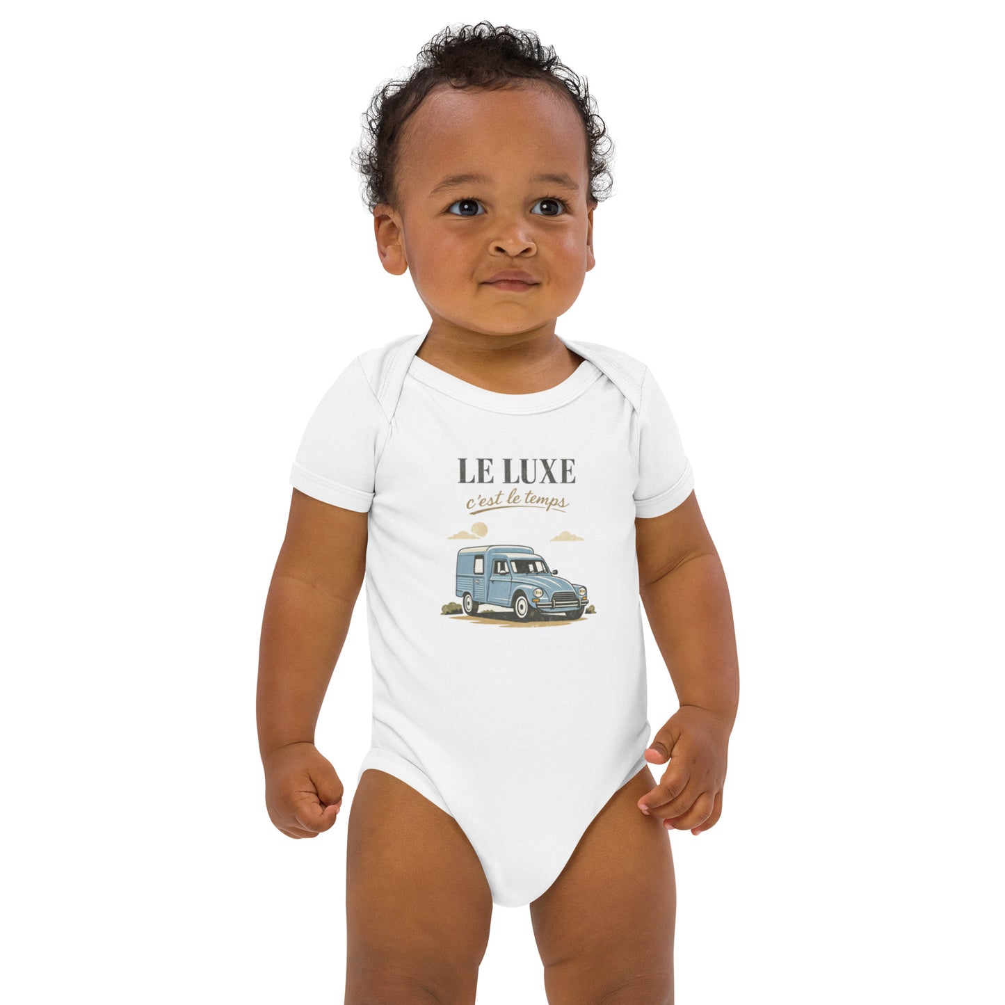 Le Luxe Baby Bodysuit van Biologisch Katoen – Citroën Acadiane | Franse Retro Charme