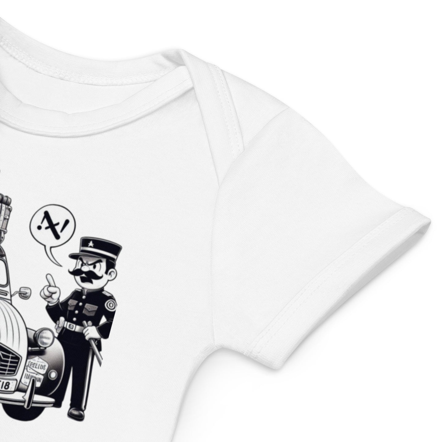 Body bébé bio – Imprimé rétro français avec Citroën 2CV