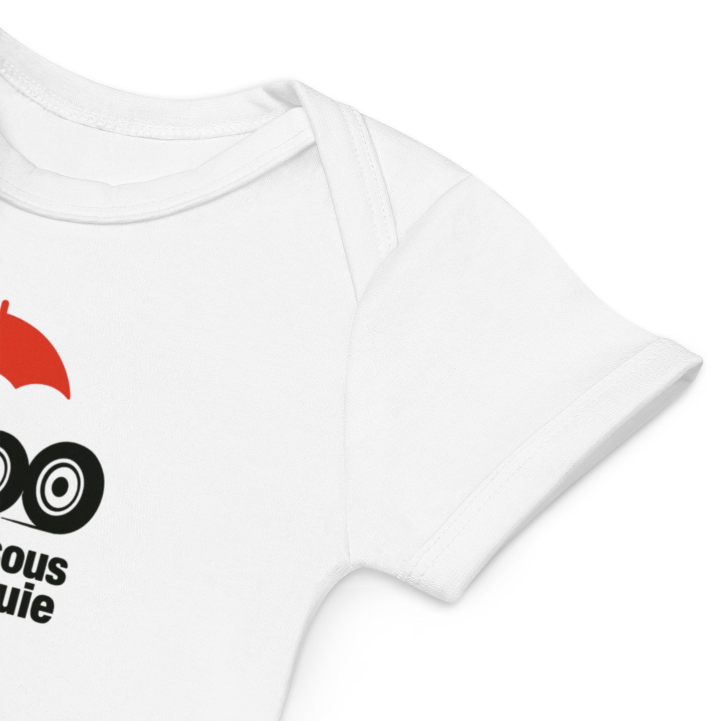 Barboteuse bio pour bébé – « 4 roues sous un parapluie »