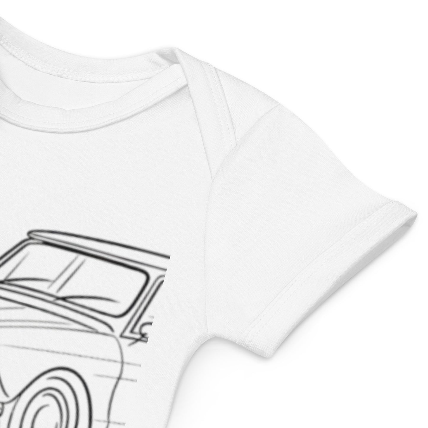 Baby Romper “Citroën AMI8 Line Art” – Biologisch Katoen | AMI8 Collectie