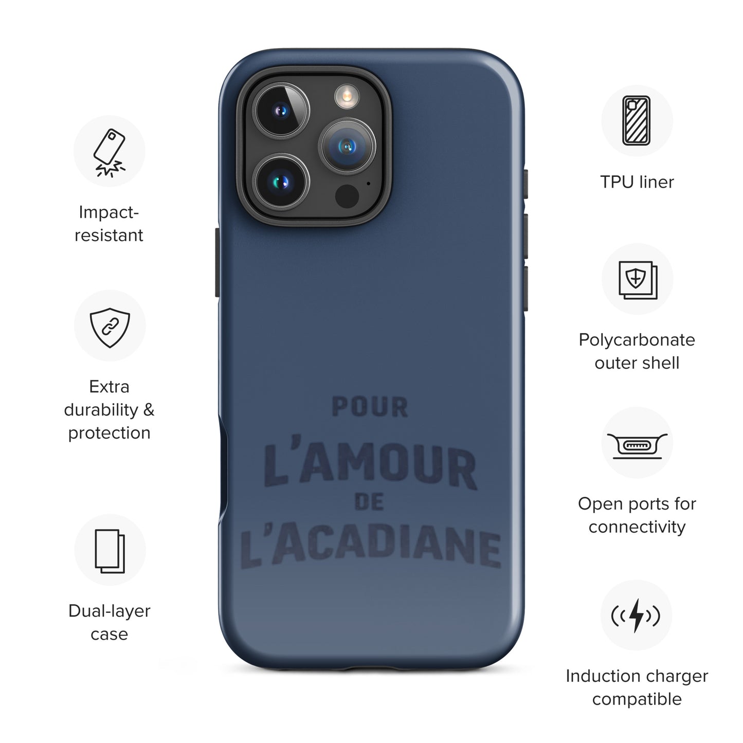 Citroën Acadiane « Pour L’amour de l’Acadiane » Coque de protection pour iPhone® – Étui de téléphone rétro pour les passionnés de voitures anciennes