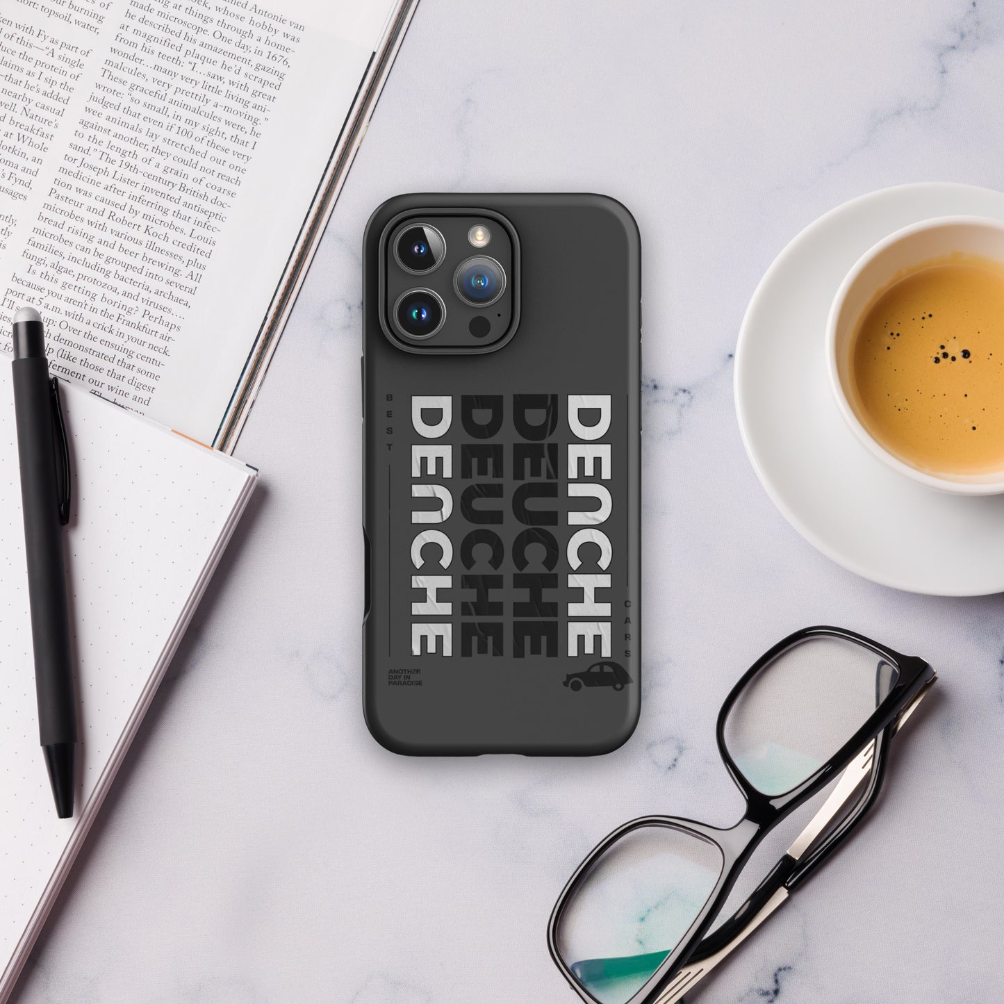 Coque de téléphone iPhone Tough Case – Coque design "Deuche" typographie (Citroën 2CV)