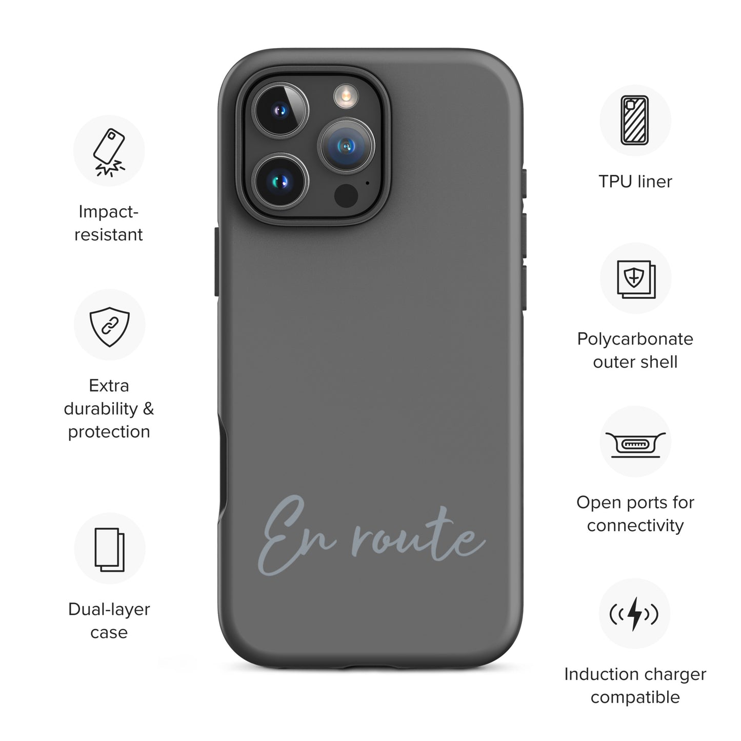 iPhone Tough Case – "En Route" Minimalist Design Phone Case