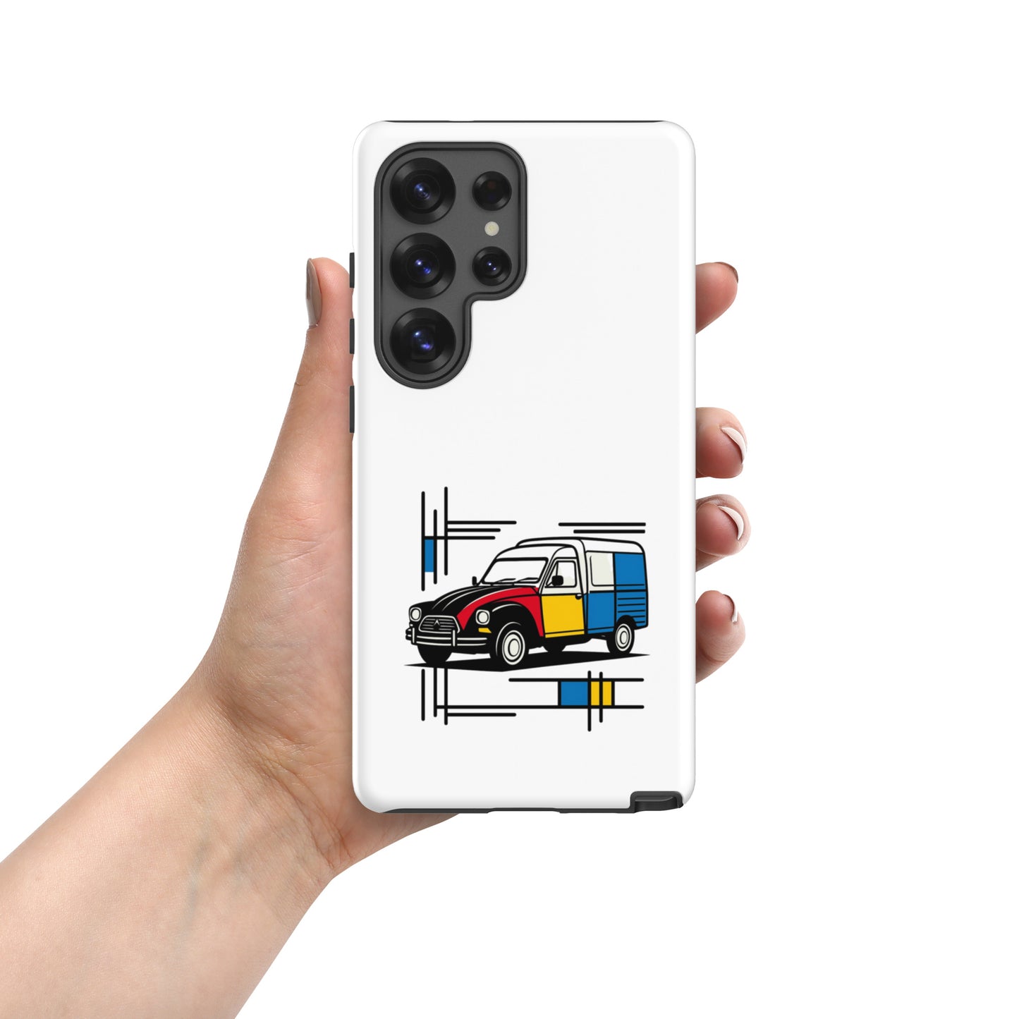 Coque de protection Citroën Acadiane Mondrian pour Samsung® – Coque de téléphone artistique avec illustration rétro