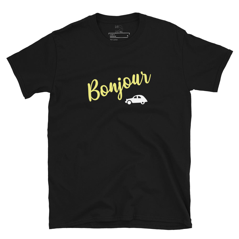 Bonjour 2cv T-shirt Unisex - Black, Navy or Gray