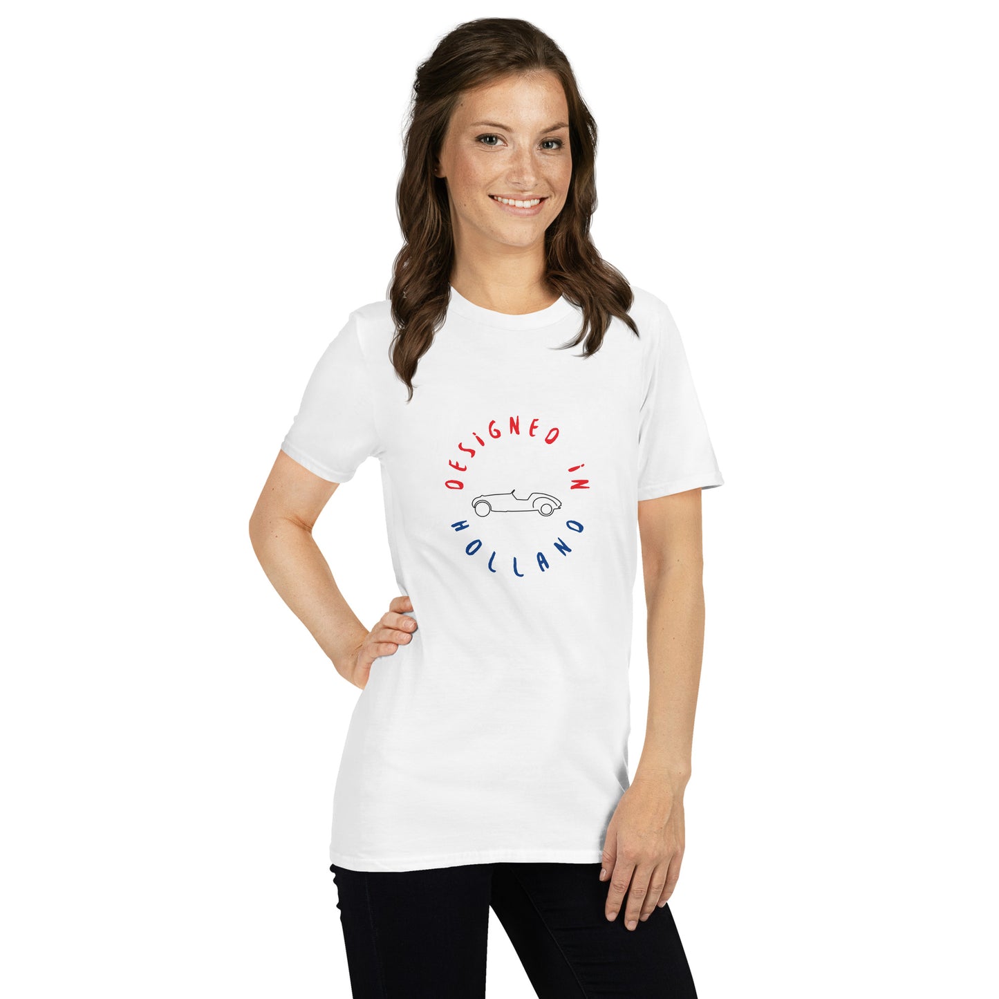 Designed in Holland Burton Sportscar Unisex T-shirt - White