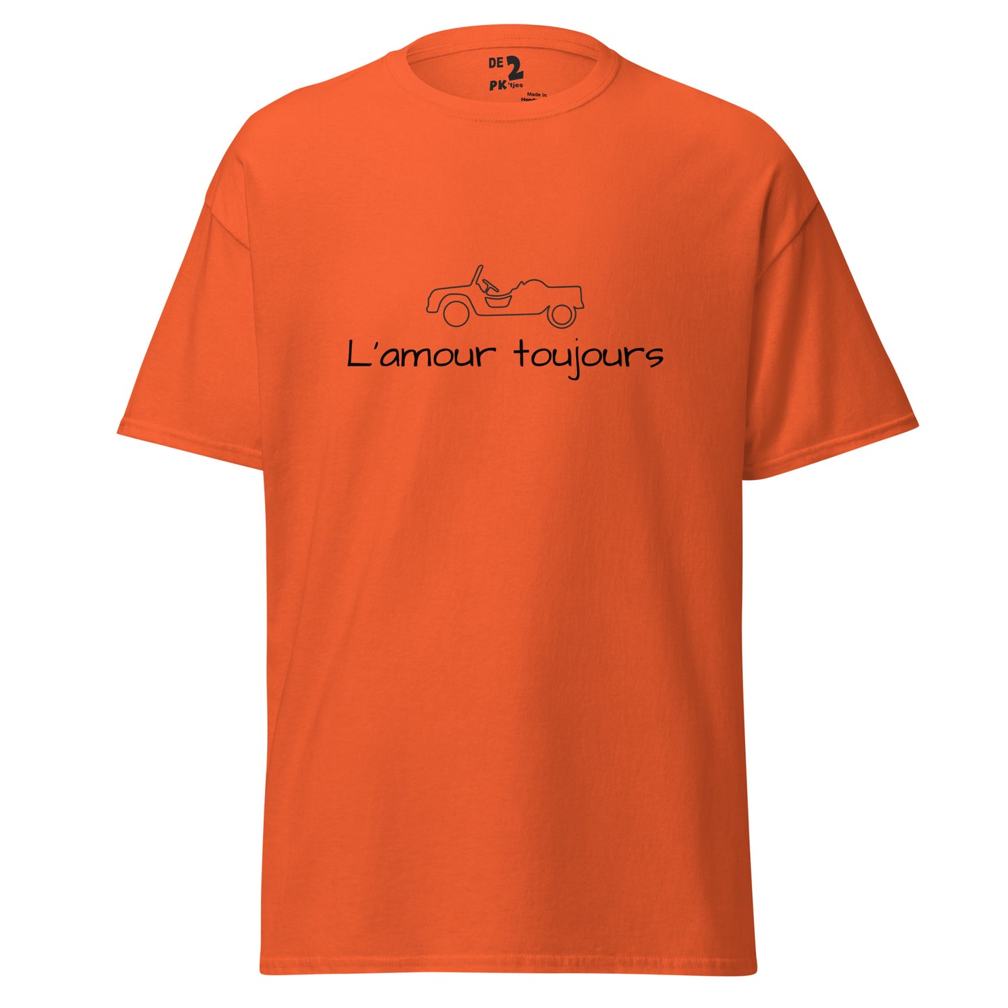 T-shirt Citroën Méhari L'amour Toujours - Red, Blue, Orange, Yellow, Sand or White