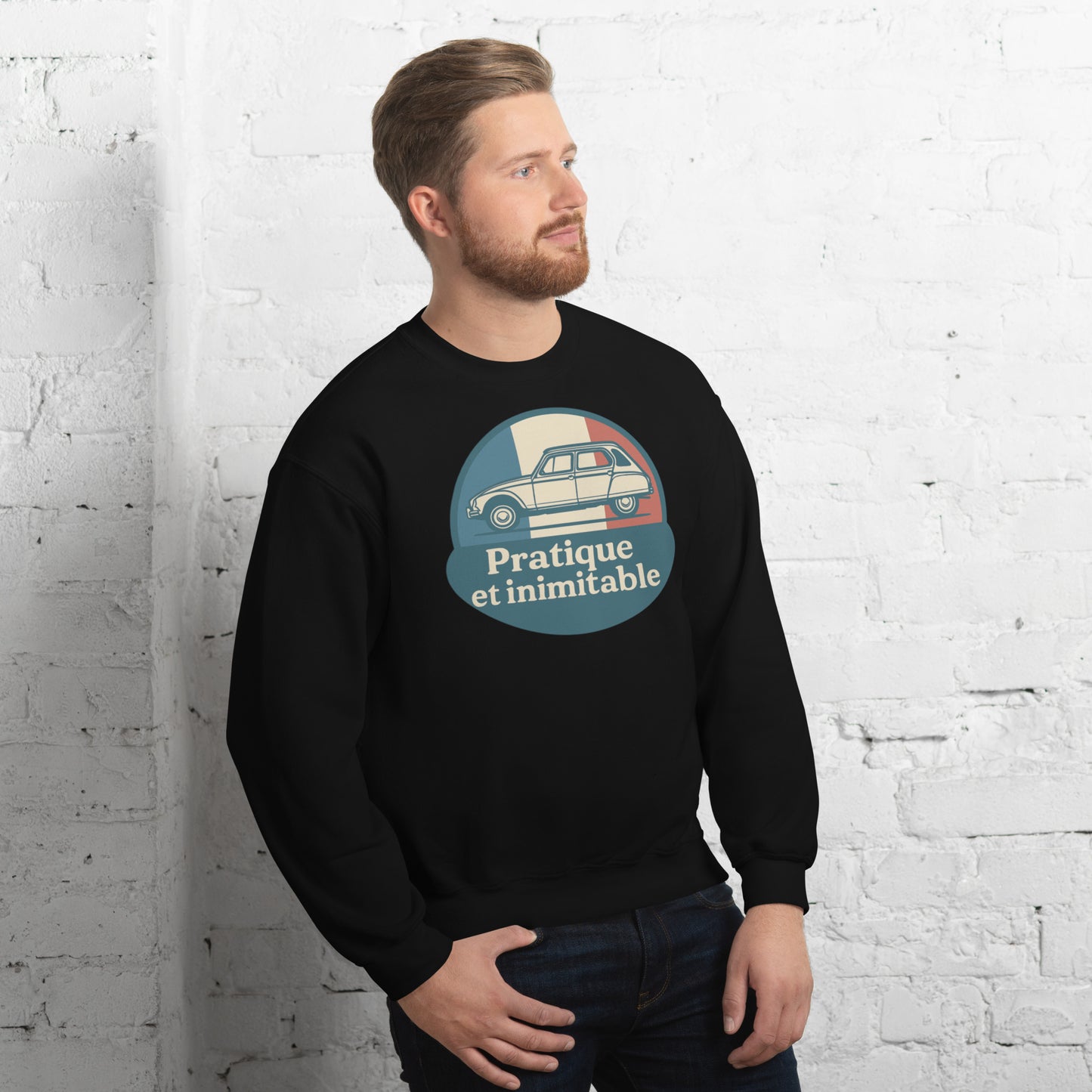 🧵 Sweatshirt “Pratique et Inimitable” – Warmte met Franse Flair
