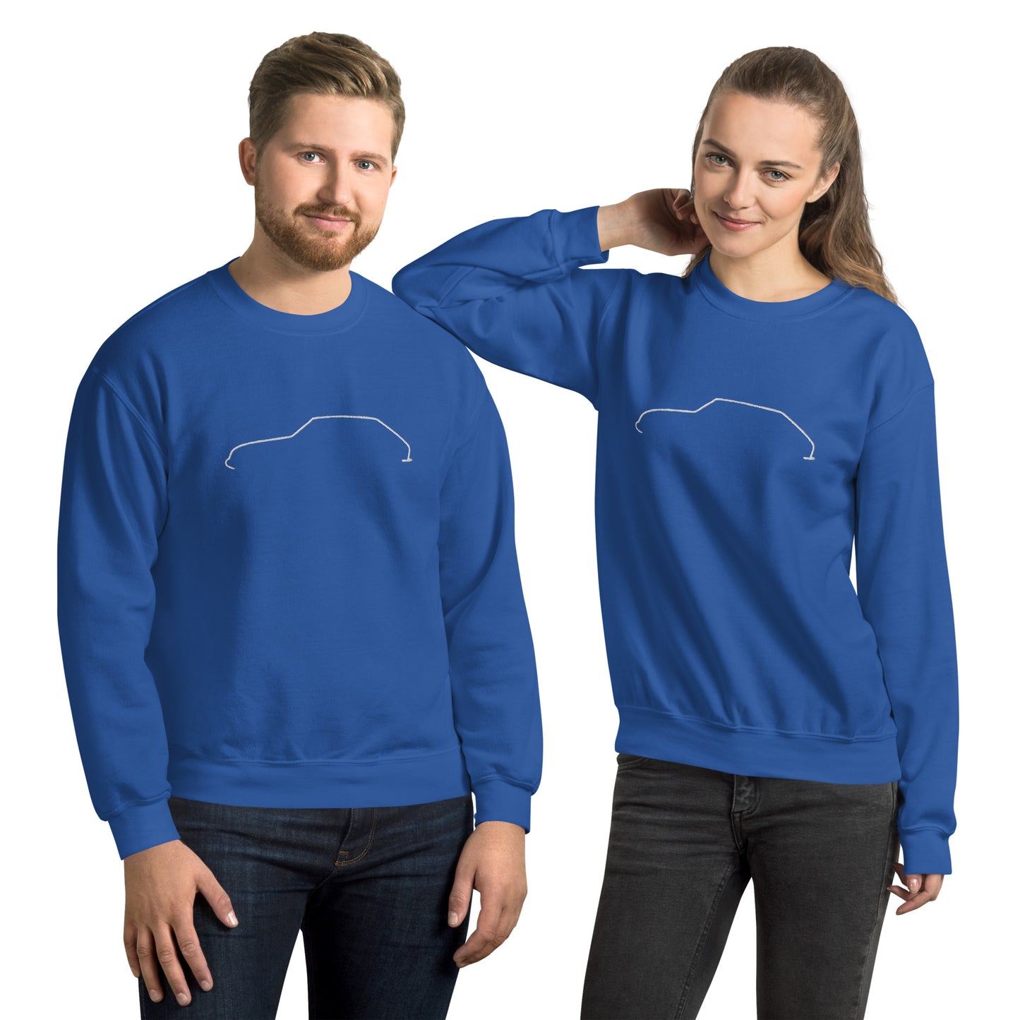 Silhouette Sweatshirt – Citroën Ami 8 Lijnkunst | Minimalistisch, Tijdloos & Warm