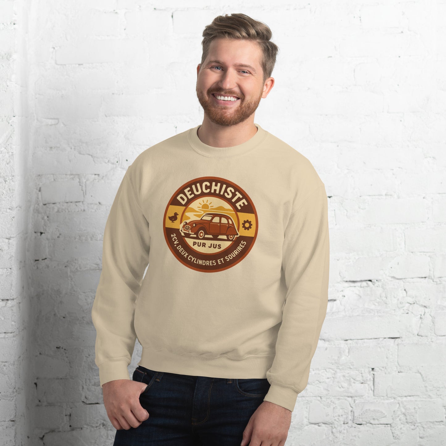 Sweater “Deuchiste Pur Jus” – Warme vibes, koel design