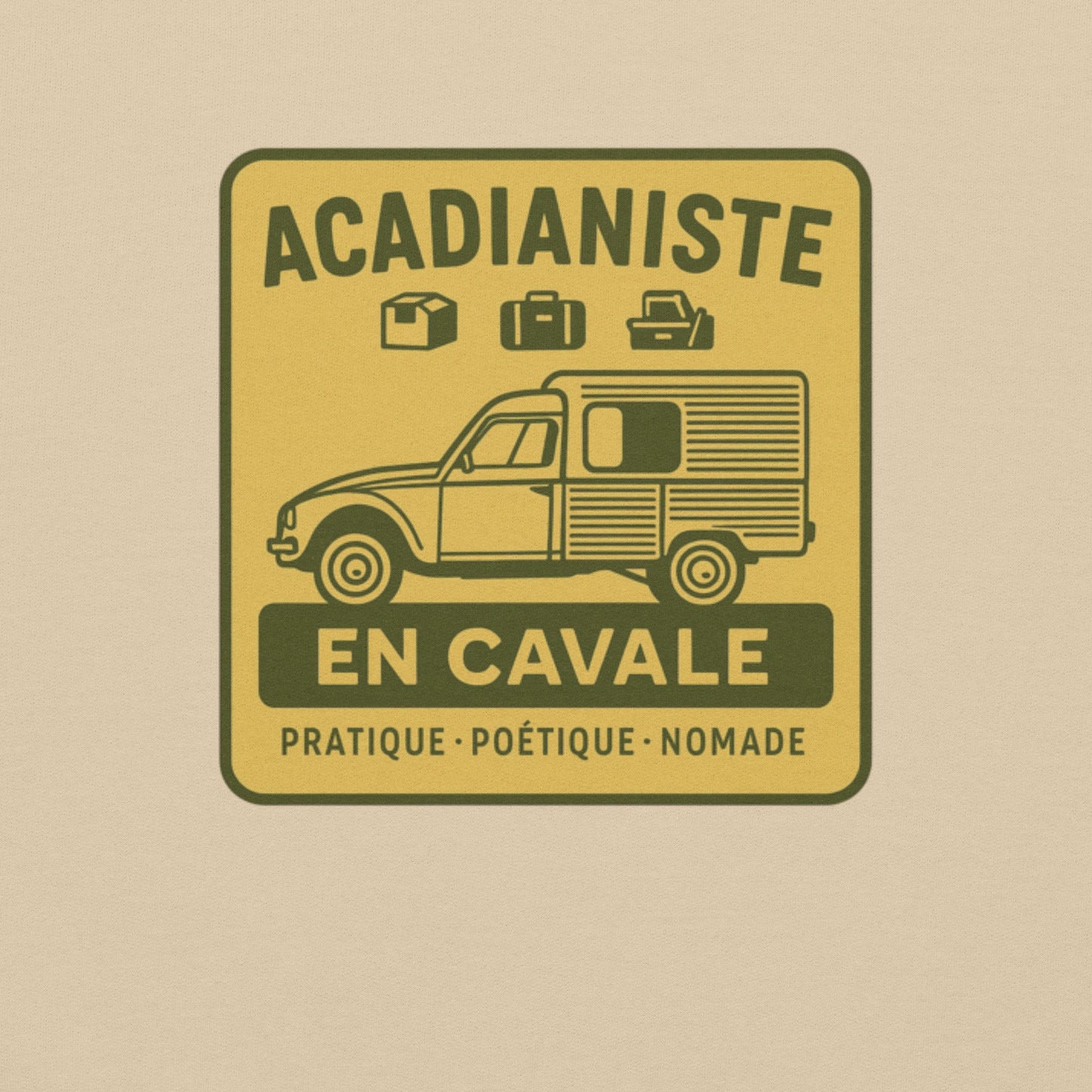 Sweater “Acadianiste en Cavale” – Warm en klaar voor vertrek