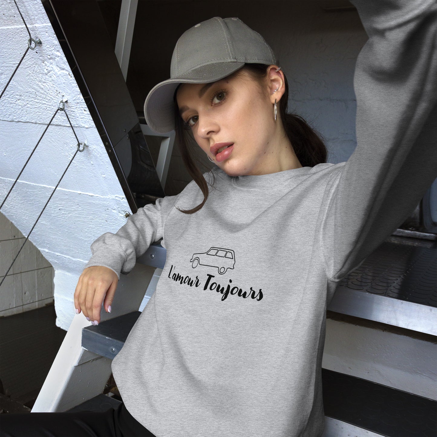 L'amour Toujours Citroën Ami8 Sweatshirt Unisex - Gray or White