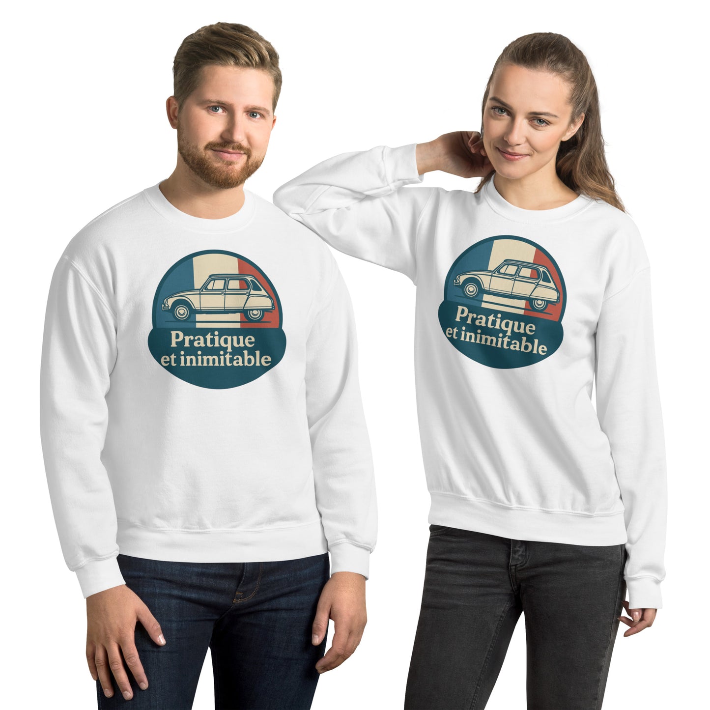 🧵 Sweatshirt “Pratique et Inimitable” – Warmte met Franse Flair