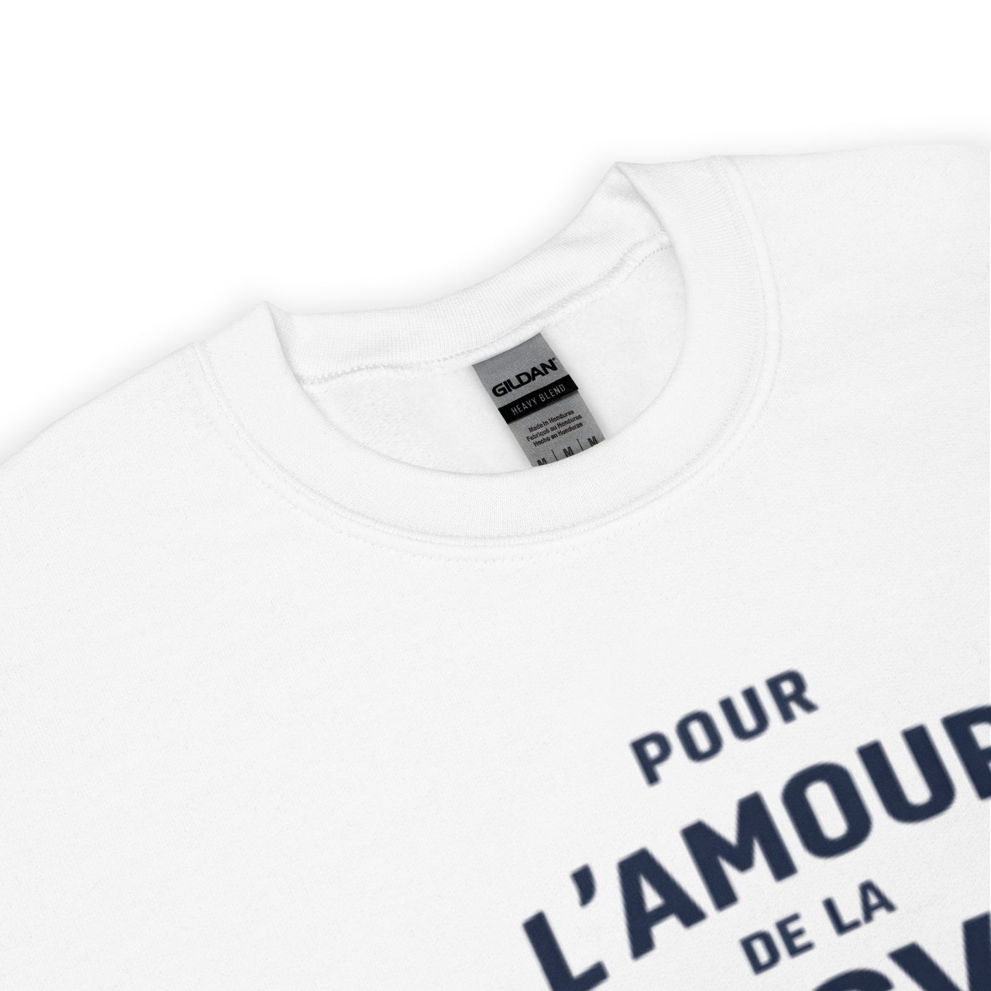 Sweatshirt "Pour L'Amour de la 2CV" – Unisex Crewneck with Minimalist Typographic Print