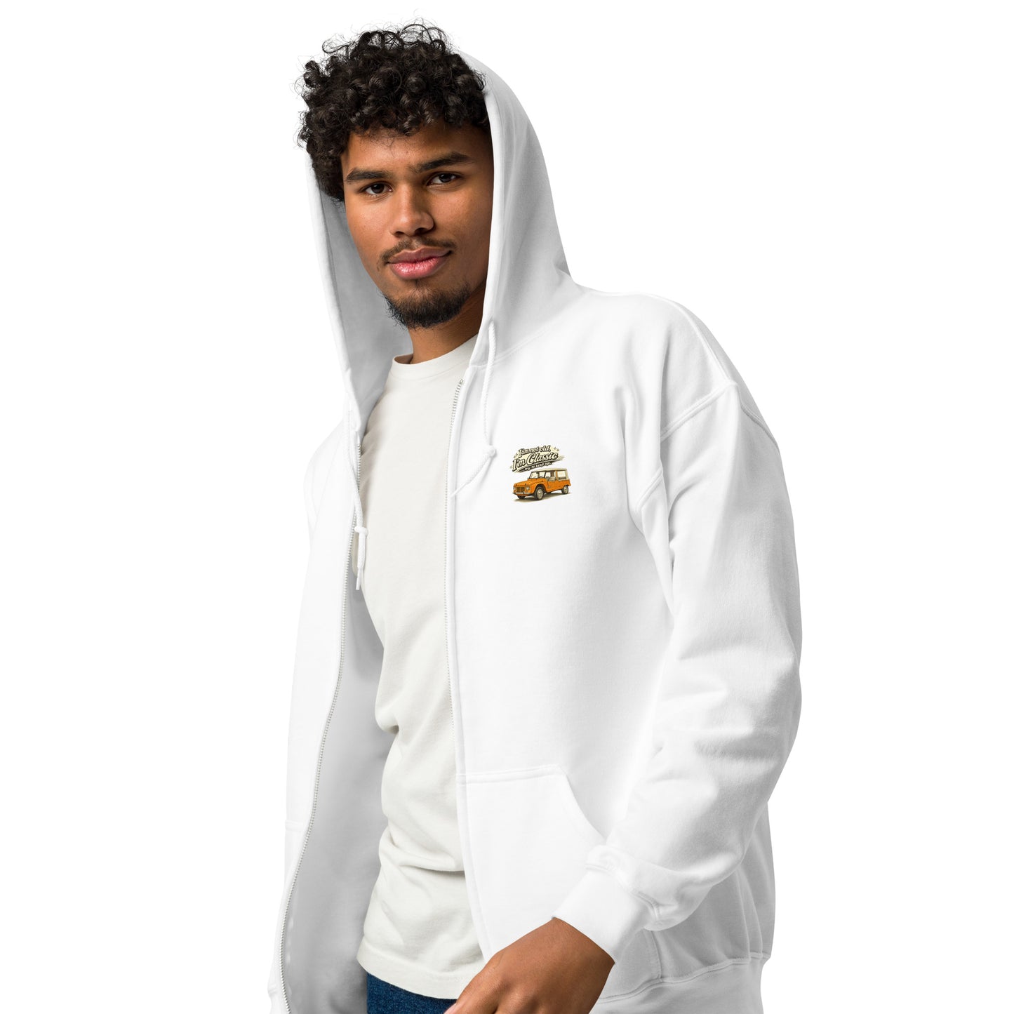 Sweat à capuche zippé Citroën Méhari – Collection Classique | Dessin exclusif de voiture