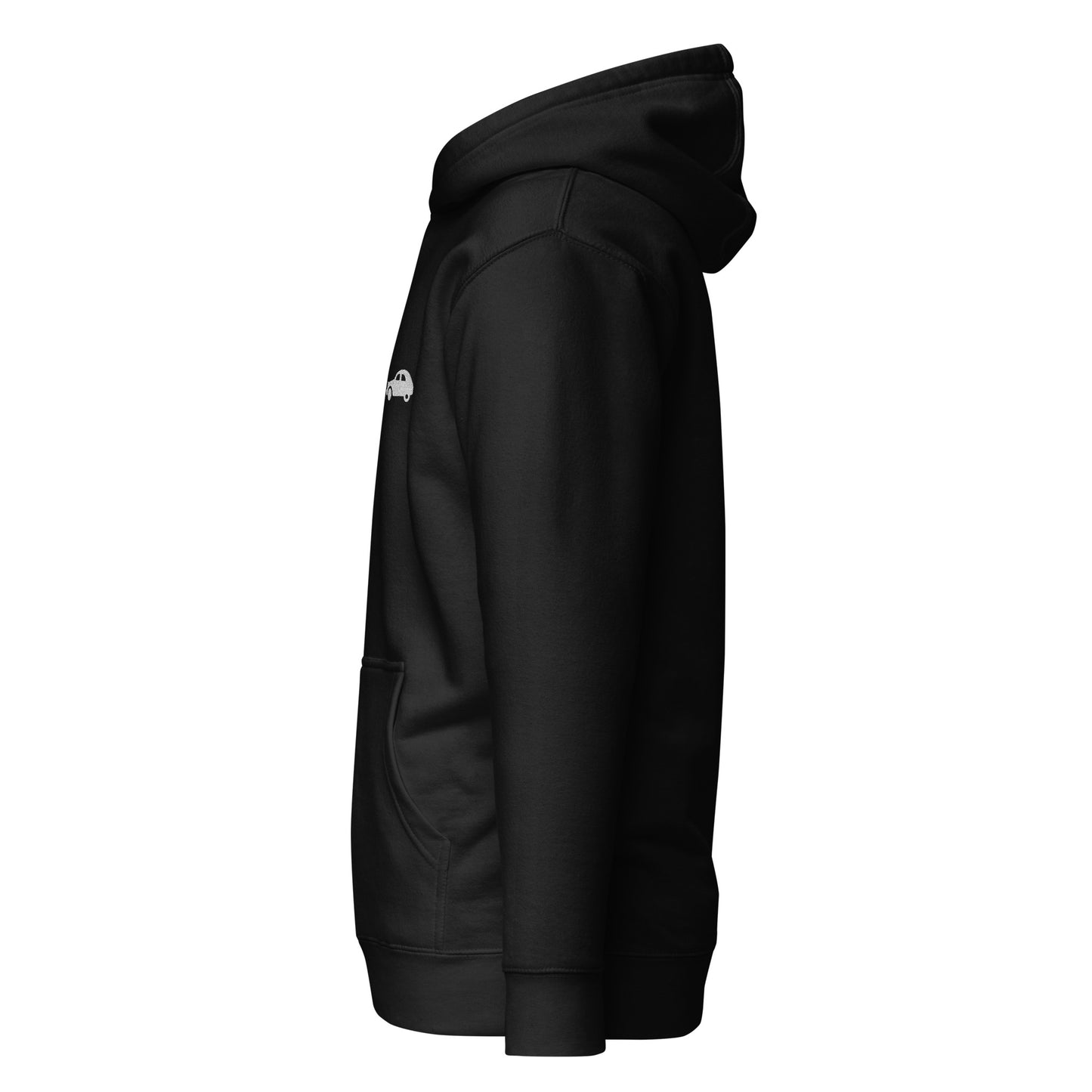 Premium uniseks hoodie Citroën 2cv geborduurd - Zwart, Navy, L.Blauw, Grijs of Wit