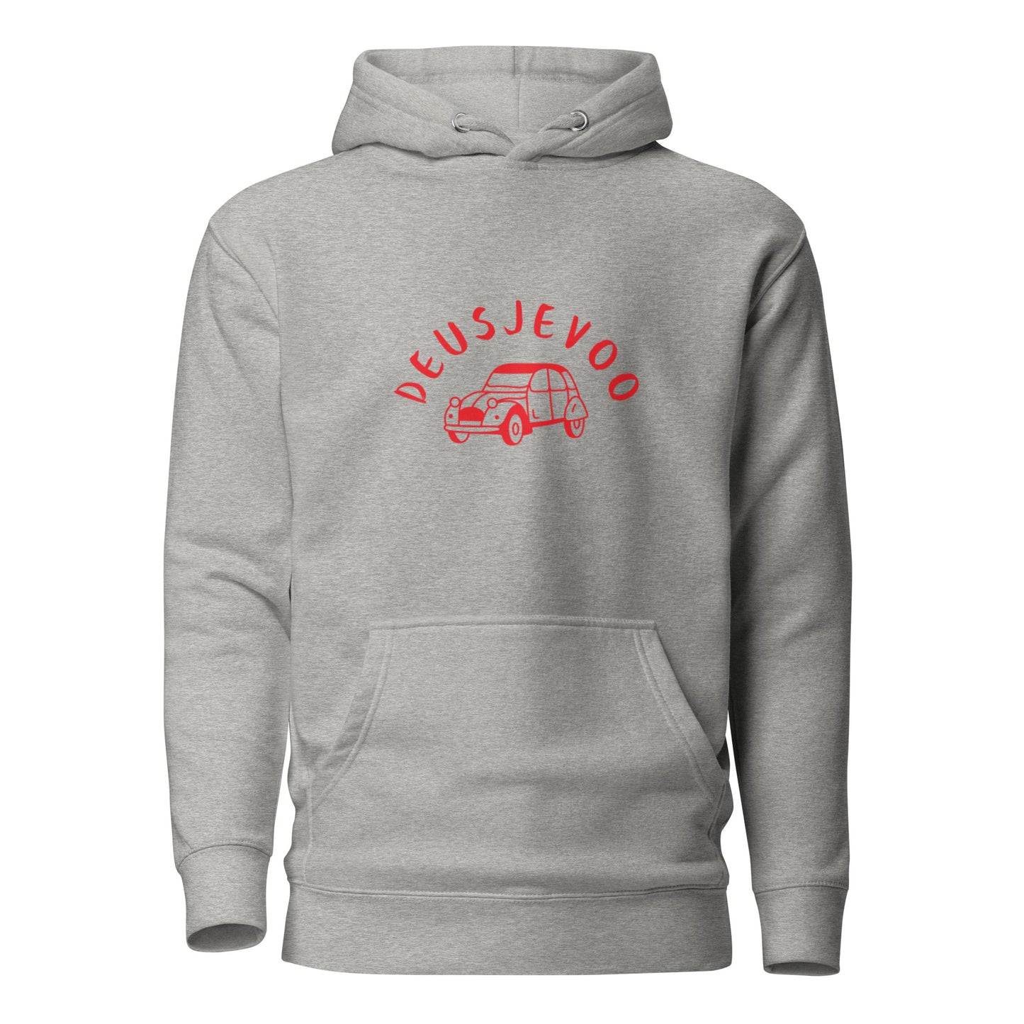 Deusjevoo unisex hoodie available in Black, Navy, Grey or White
