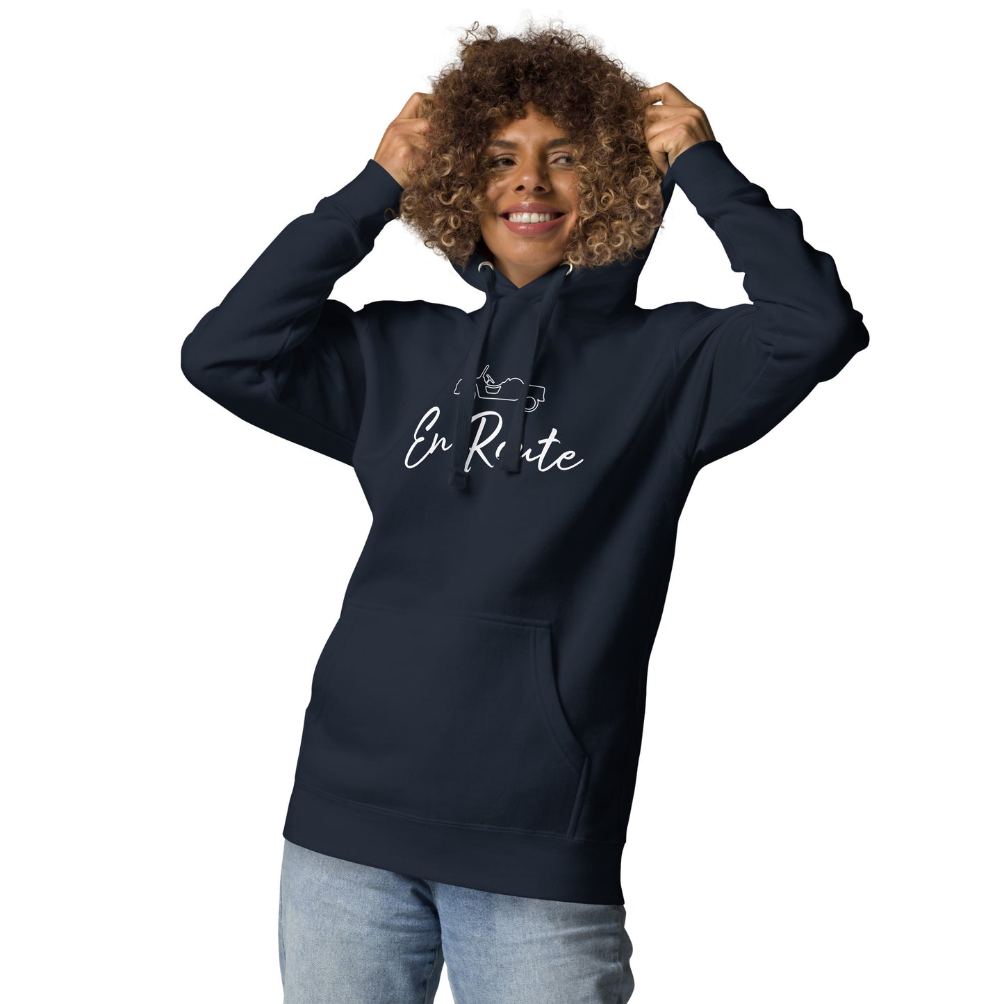 Premium unisex hoodie Citroën Méhari En Route - Black, Navy or Blue