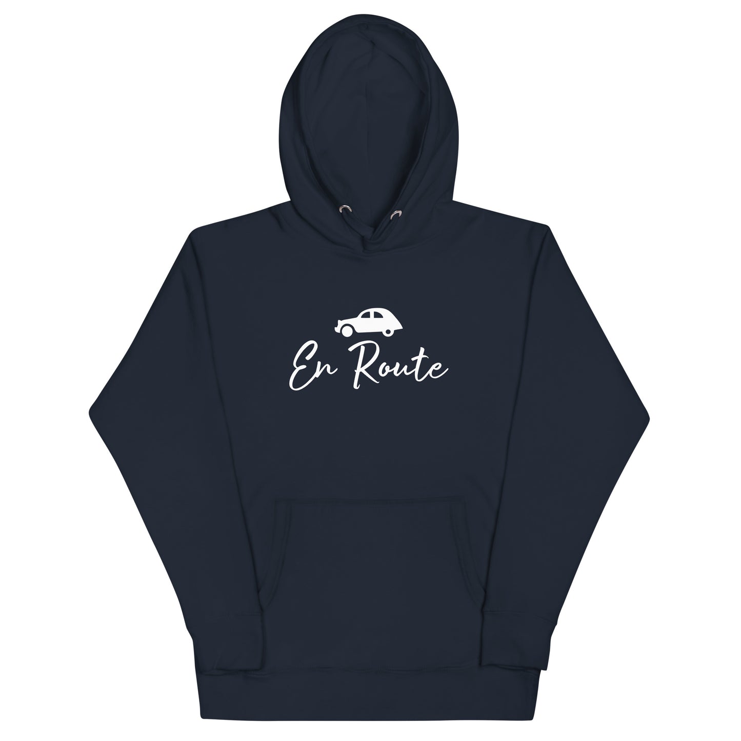 Premium unisex hoodie Citroën 2cv En Route - Black, Navy or Blue