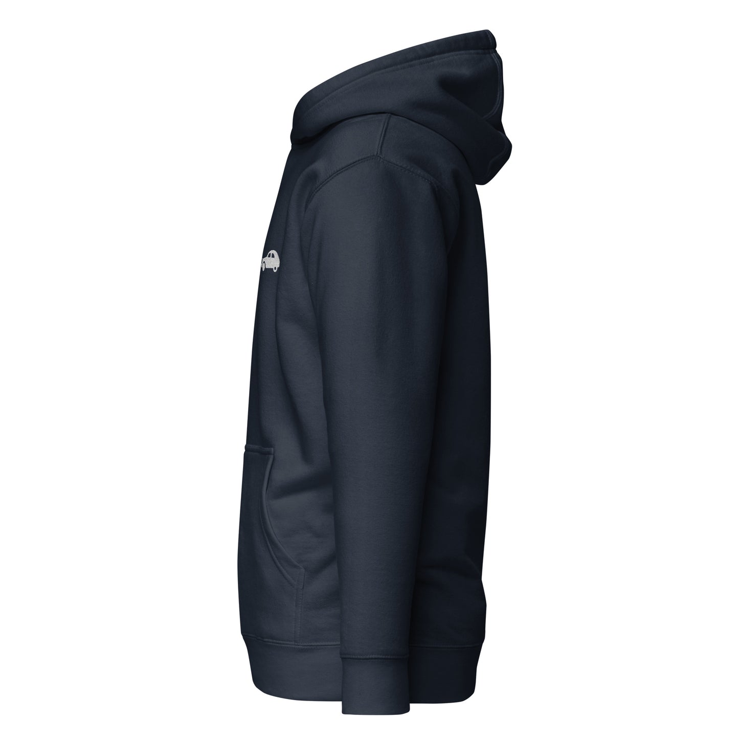 Premium uniseks hoodie Citroën 2cv geborduurd - Zwart, Navy, L.Blauw, Grijs of Wit