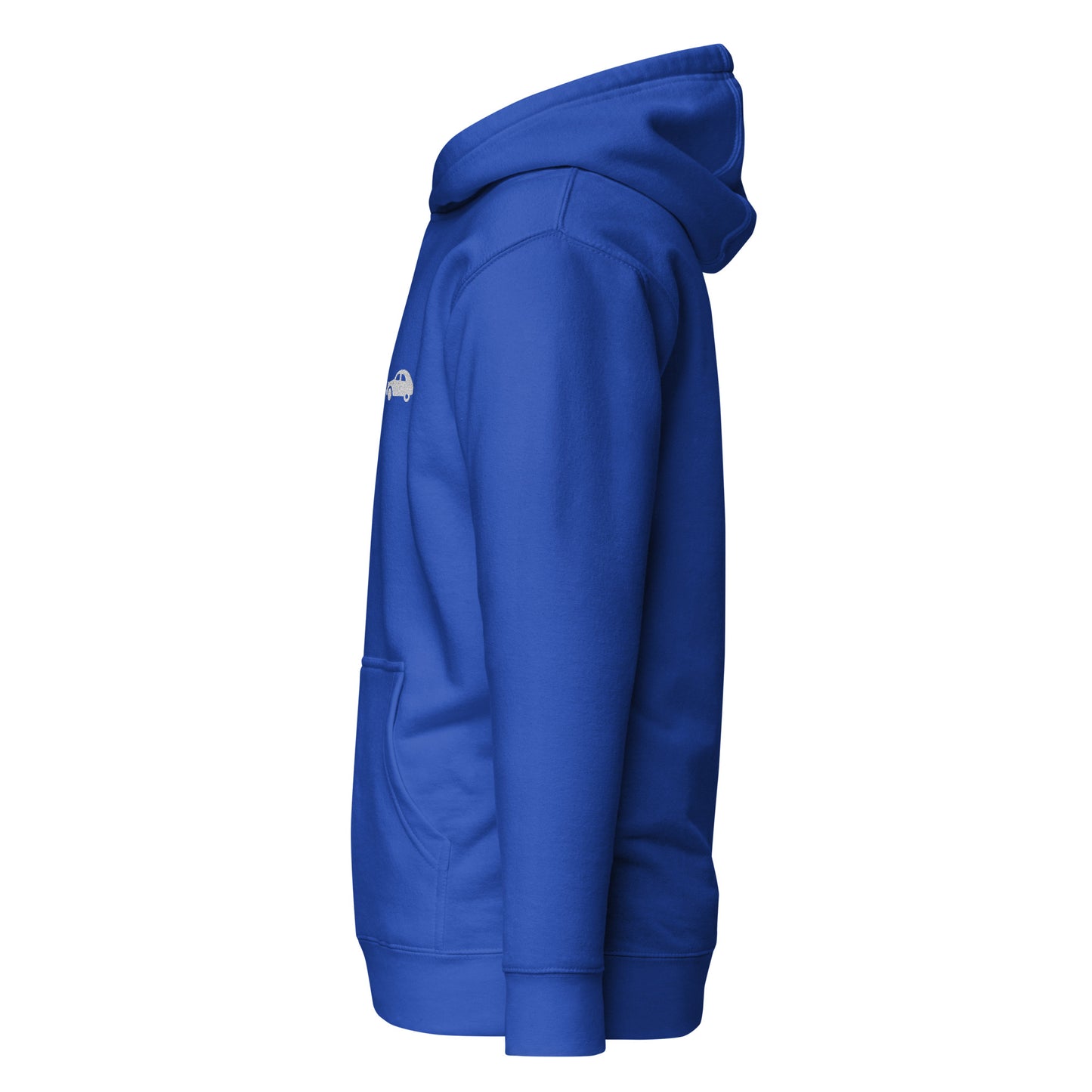 Premium uniseks hoodie Citroën 2cv geborduurd - Zwart, Navy, L.Blauw, Grijs of Wit