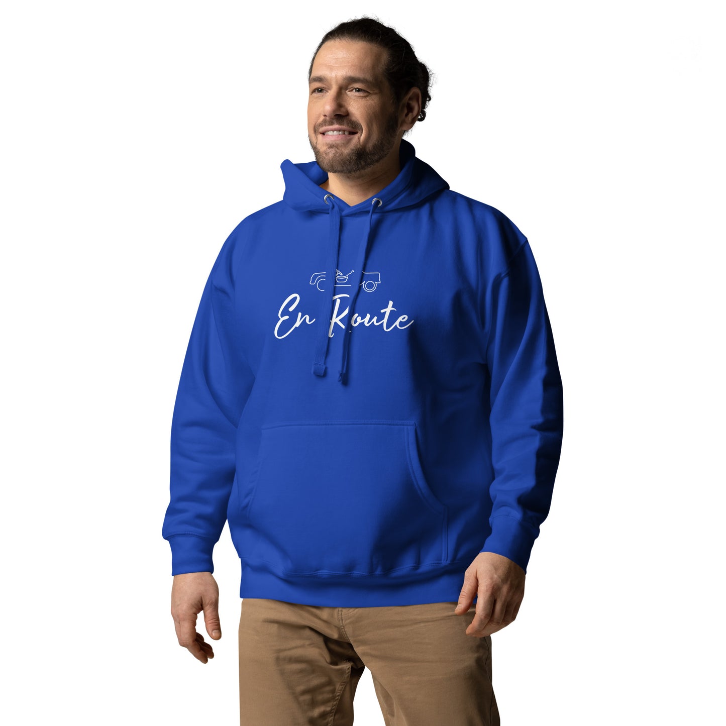 Premium unisex hoodie Citroën Méhari En Route - Black, Navy or Blue