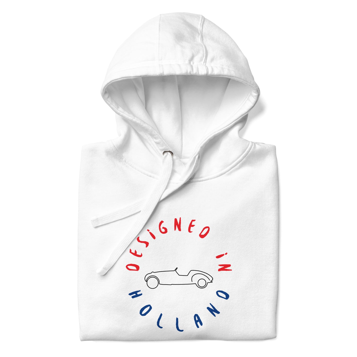 Designed in Holland Burton sportscar hoodie Unisex - White