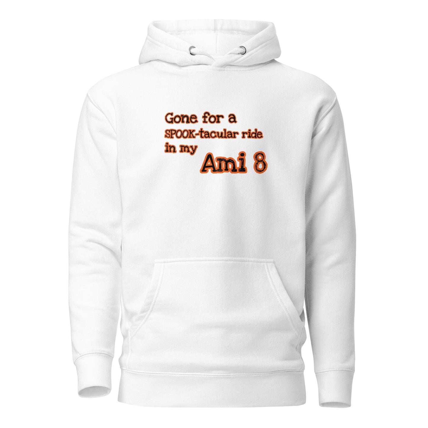 Parti pour une balade SPOOK-taculaire dans mon sweat à capuche Ami 8 disponible en noir, gris ou blanc