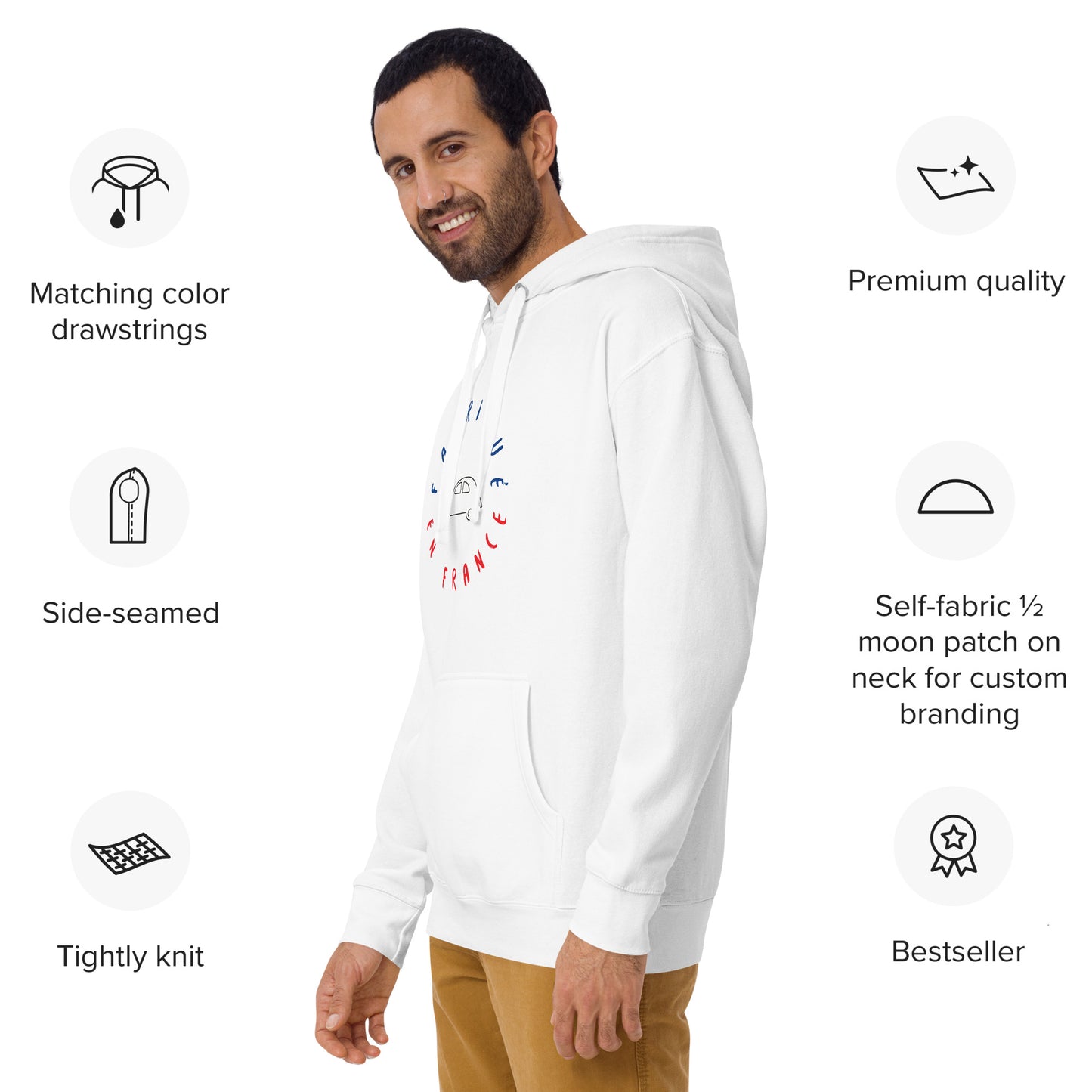 Fabriqué en France Citroën 2cv hoodie Unisex - White