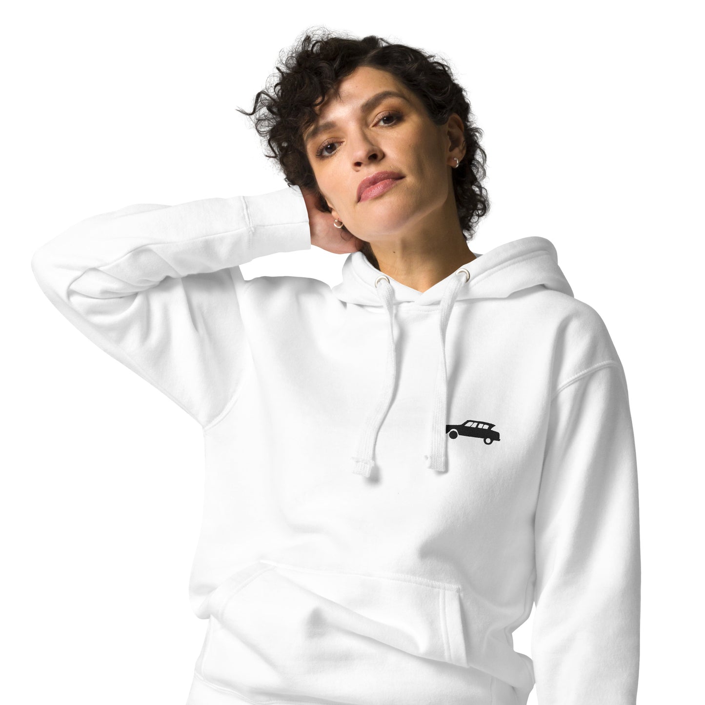 Premium unisex hoodie Citroën Ami6 embroidered - Grey or White