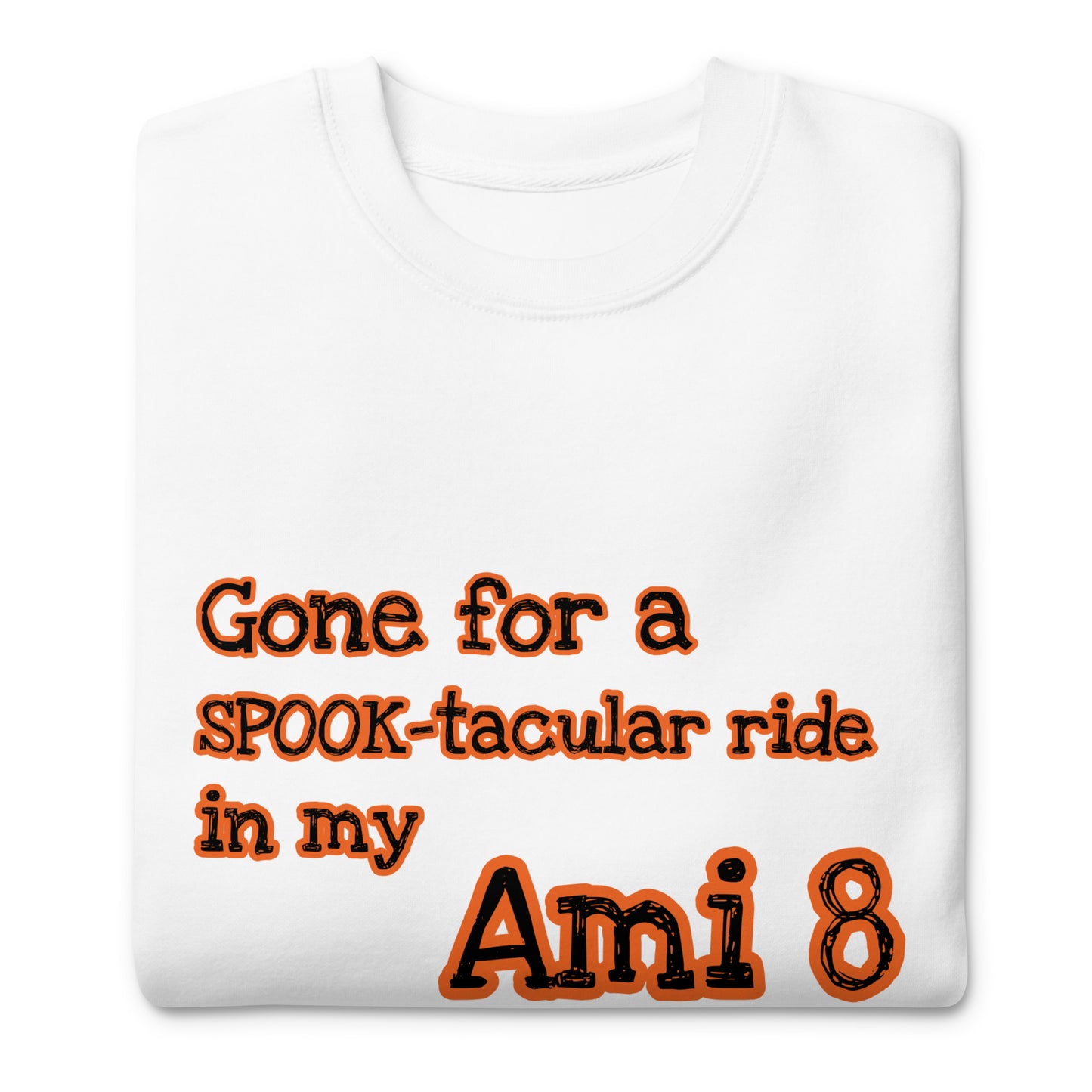 Gone for a SPOOK-tacular ride in my AMI 8 Unisex premium sweatshirt available in Black, Grey or White