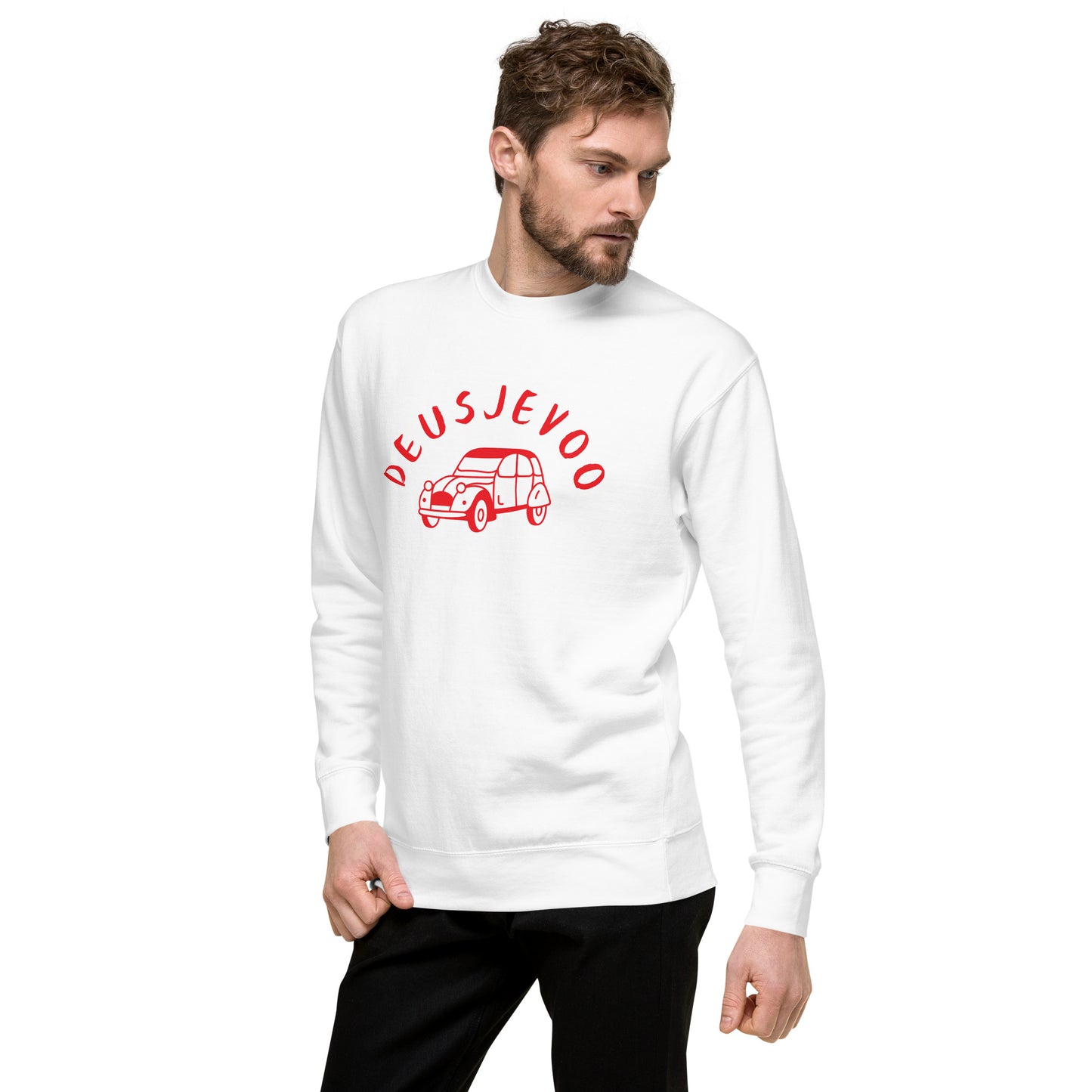 Deusjevoo Unisex premium sweatshirt available in Black, Navy, Blue, Grey and White